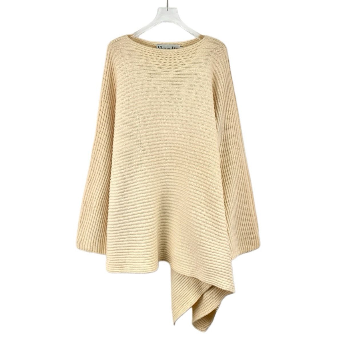 Dior Dior Beige Cashmere Irregular Long Sleeve Knit Sweater K26WX Size L / US 10 / IT 46 - 1 Thumbnail