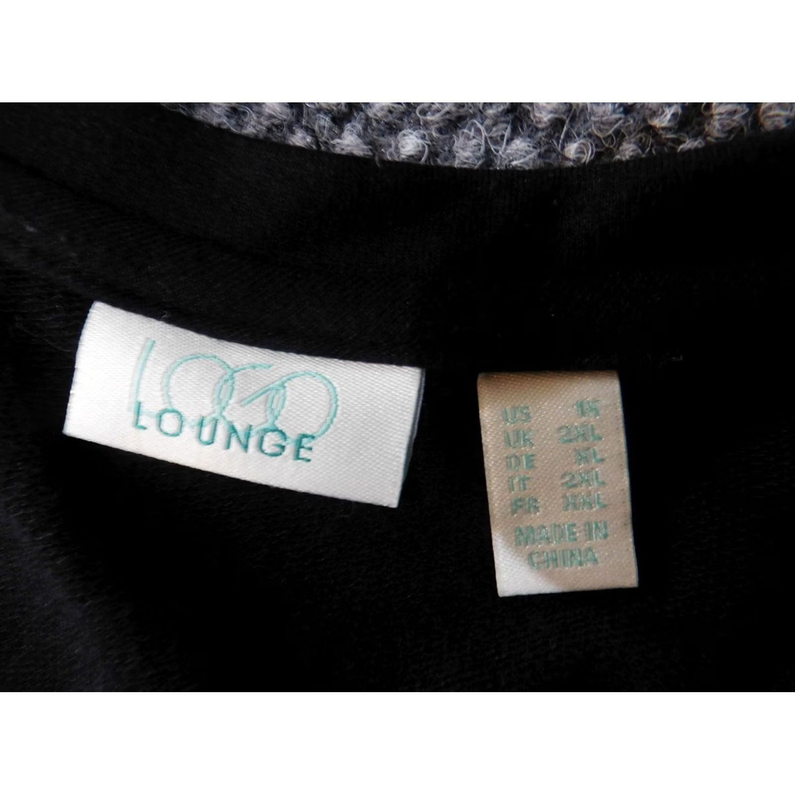 Vintage LOGO by Lori Goldstein Blouse Tunic 1X Womens Black V-Neck Pullover Stretch Knit Cotton Regular Sleeve 3/4 Vintage No Size XL / US 12-14 / IT 48-50 - 7 Thumbnail