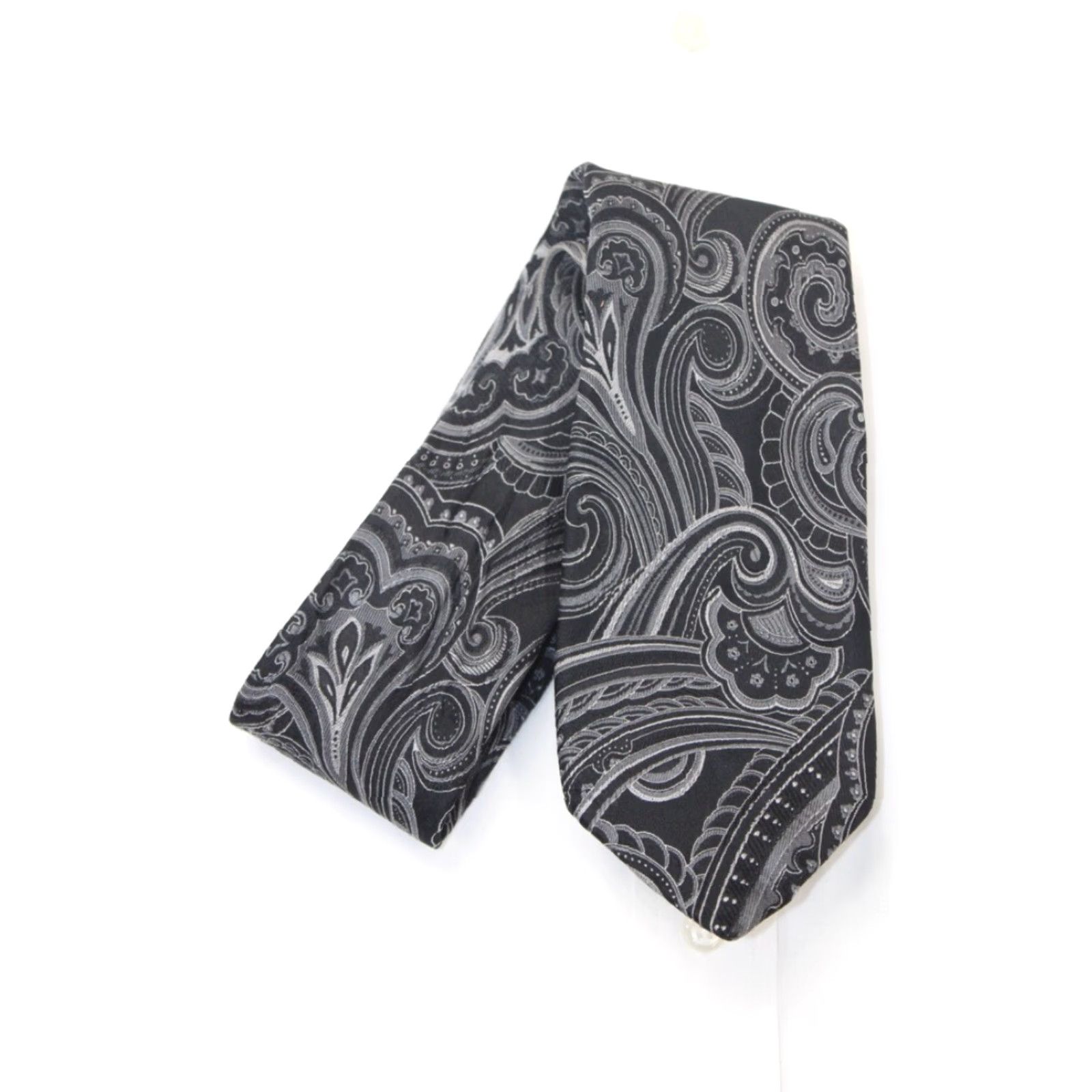 Vintage Donald J. Trump Tie Men's 61" X 3 1/4" Black Silk Paisley Luxury Hand Made Size ONE SIZE - 7 Thumbnail