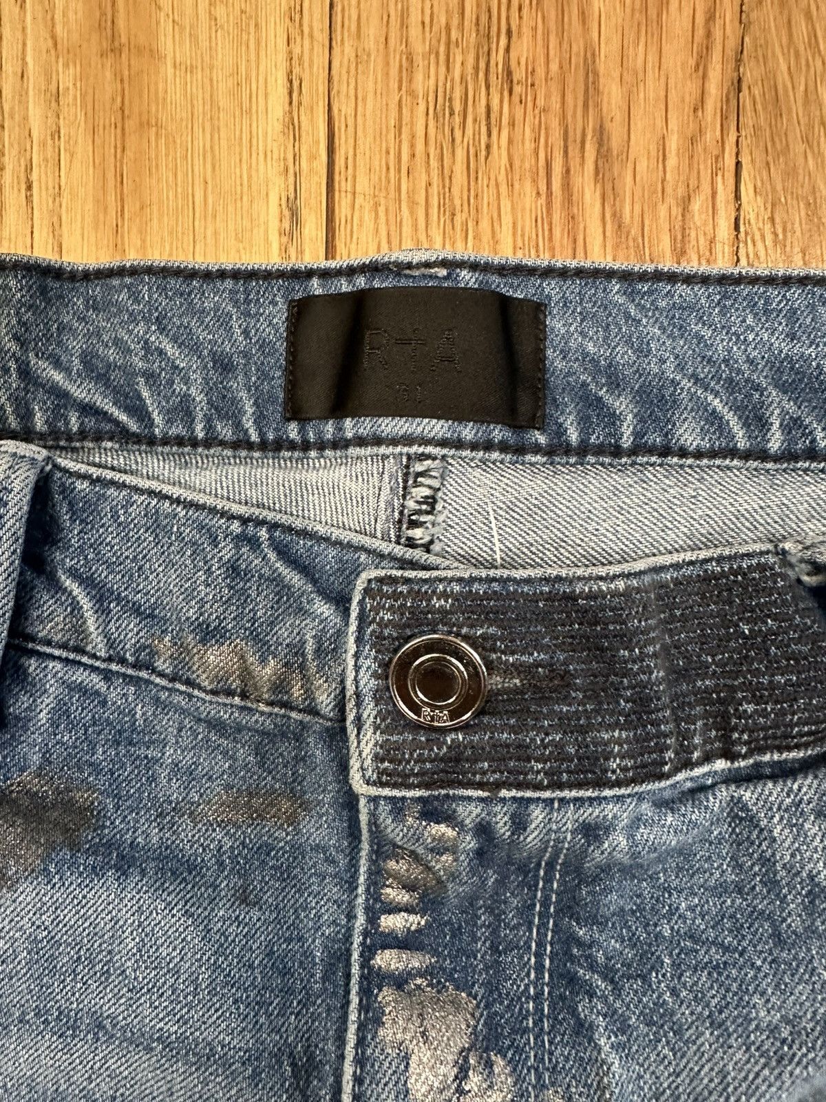 Rta Rta Silver Splatter Small Spell Blue Denim Jeans Size 31 Size US 31 - 3 Thumbnail