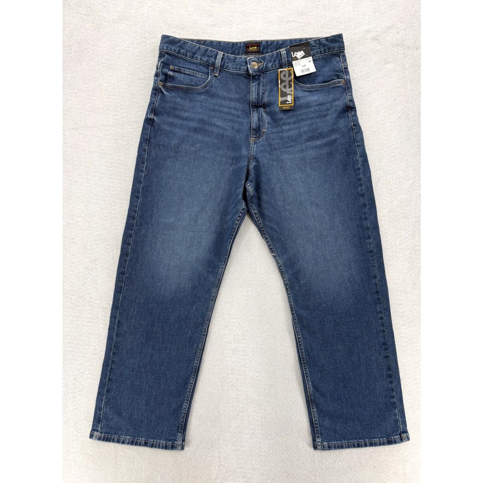 Lee Lee Heritage Straight Jeans Womens 16 Blue Medium Wash High Rise Stretch NWT Size 38" / US 16 / IT 52 - 2 Thumbnail