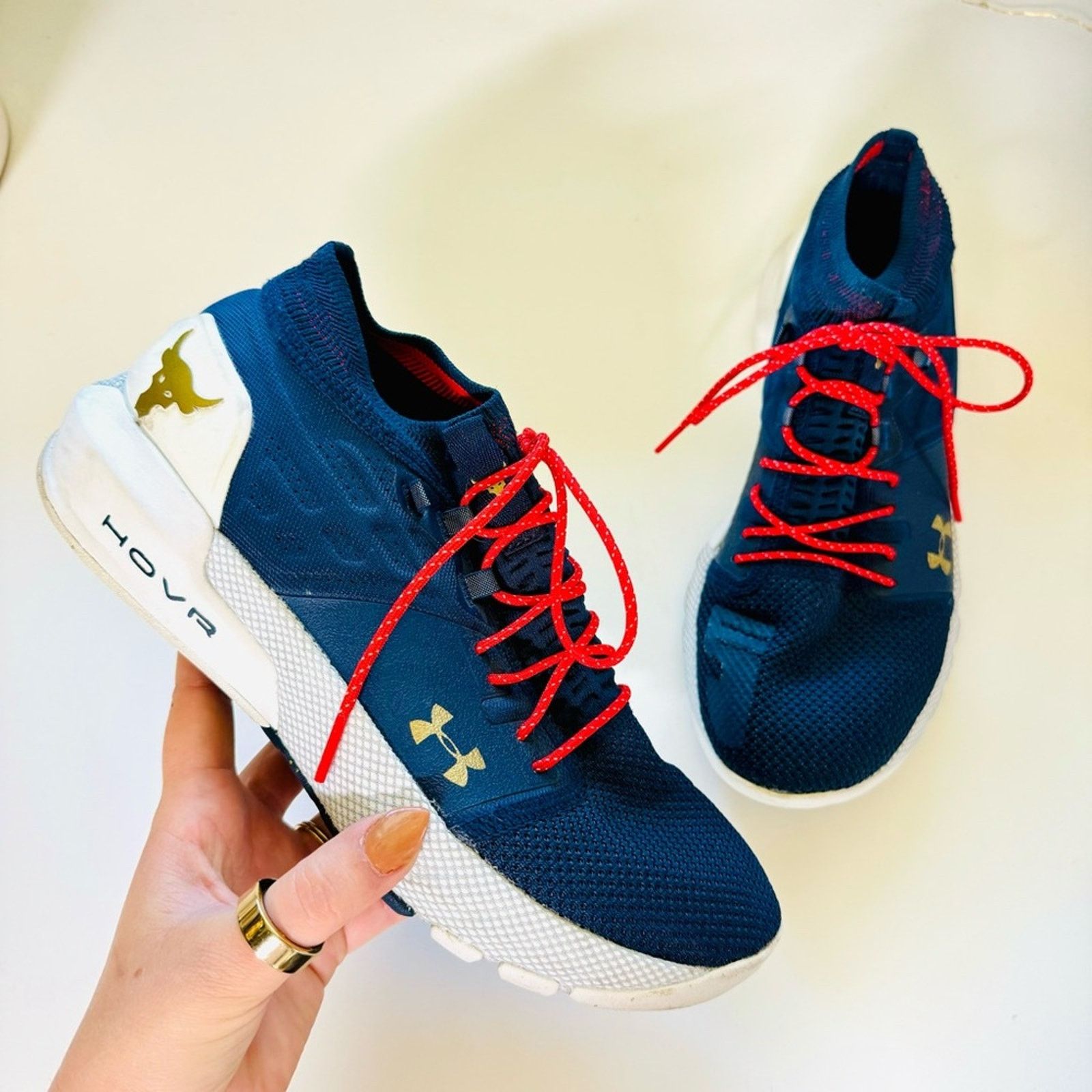 Under Armour UNDER ARMOUR Navy Blue Red White Collab Sneakers Shoes Size US 7.5 / EU 40-41 - 9 Thumbnail