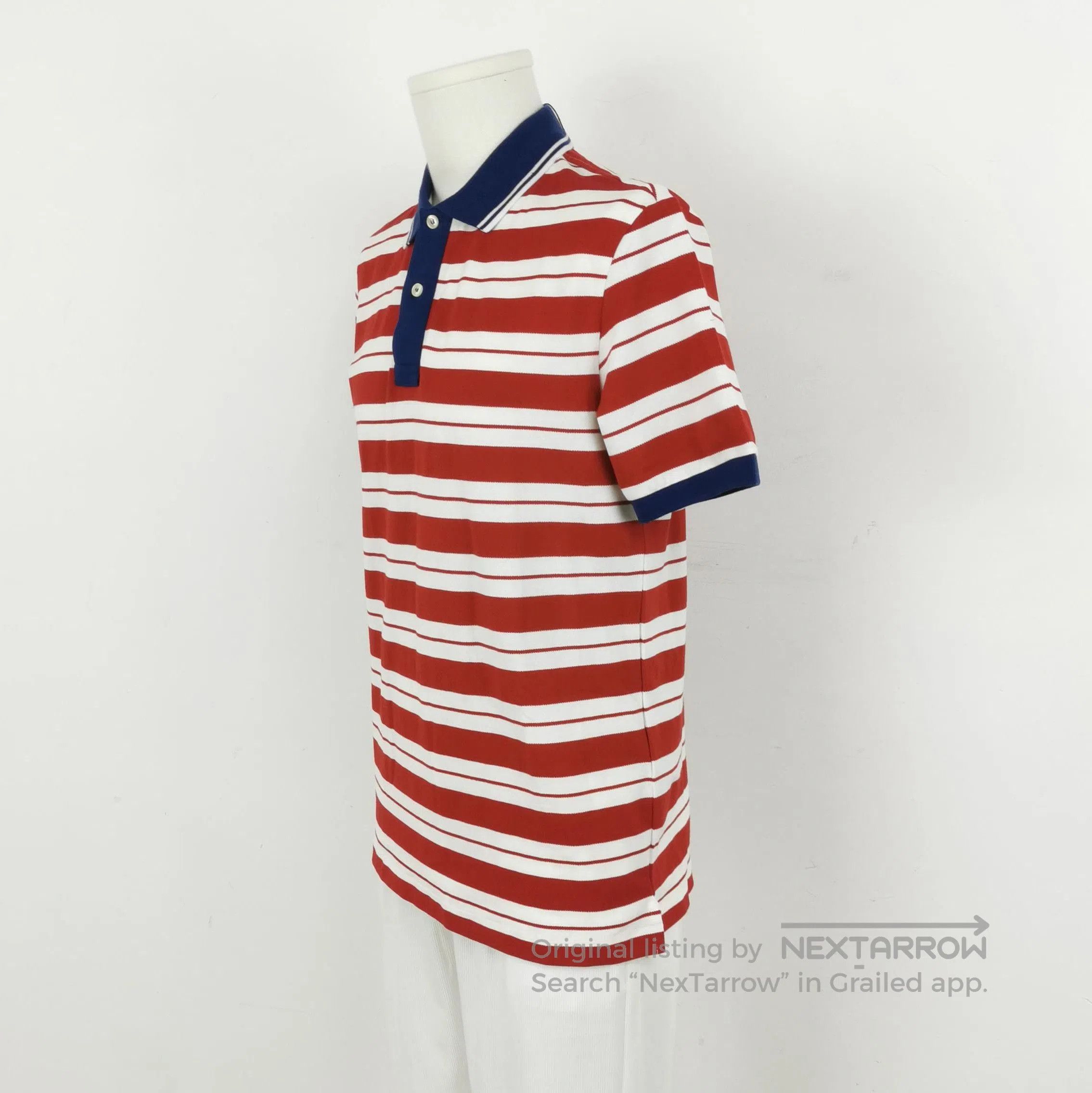 Prada Prada Striped Cotton Polo Shirt in Red and White . Size M / US 6-8 / IT 42-44 - 2 Thumbnail