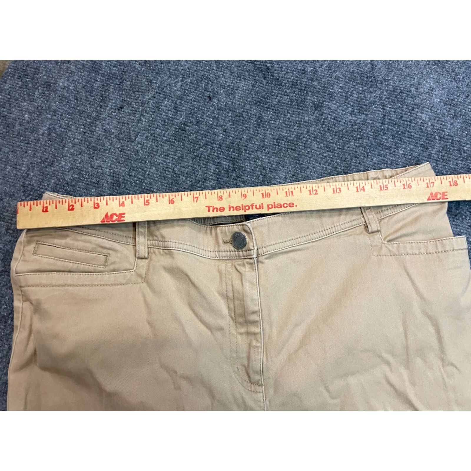 Vintage Chico's Additions Pants Womens Size 2 Short Beige Cotton Spandex Flat Elastic Waist Pockets Ruched Ankle Casual Travel Shirt Women? Size 26" / US 2 / IT 38 - 3 Thumbnail