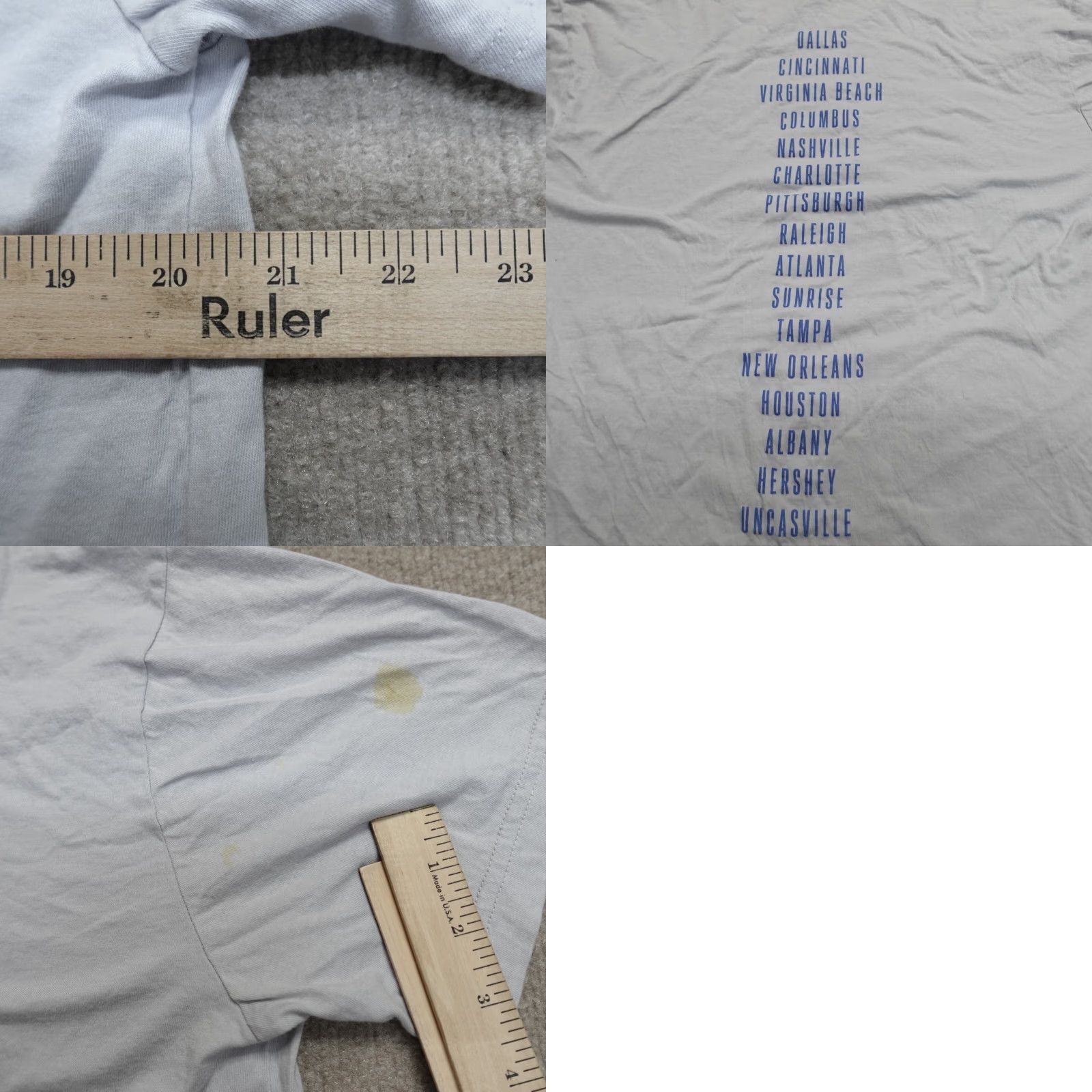 Doublet VINTAGE Bruce Springsteen Shirt Large Blue 2014 Tour Double Sided Mens T-Shirt L Blue Cotton Blend Short Sleeve Crew Neck Graphic Print Size US L / EU 52-54 / 3 - 8 Thumbnail