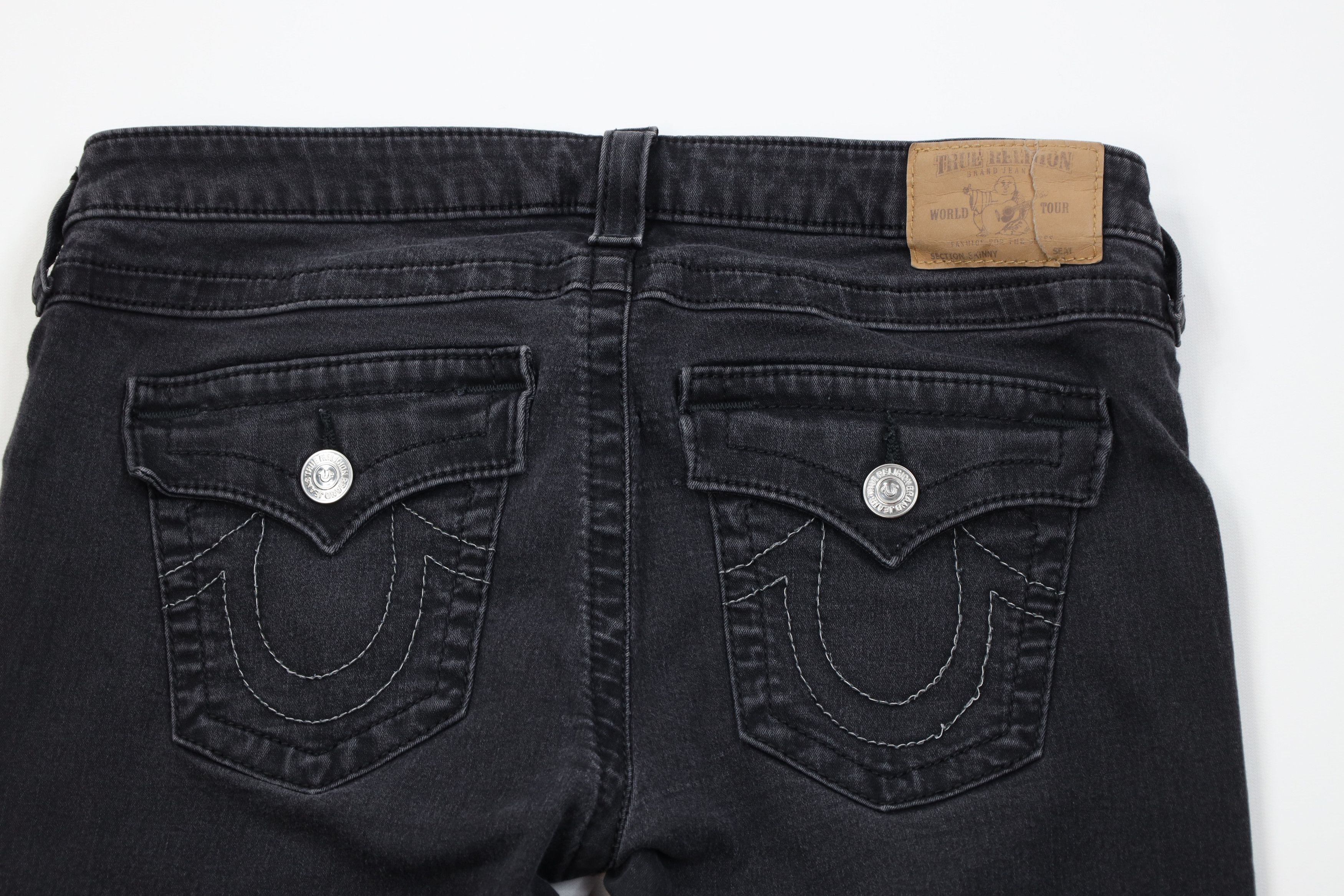True Religion True Religion Stretch Skinny Leg Flap Denim Jeans Black Size 32" / US 10 / IT 46 - 10 Thumbnail