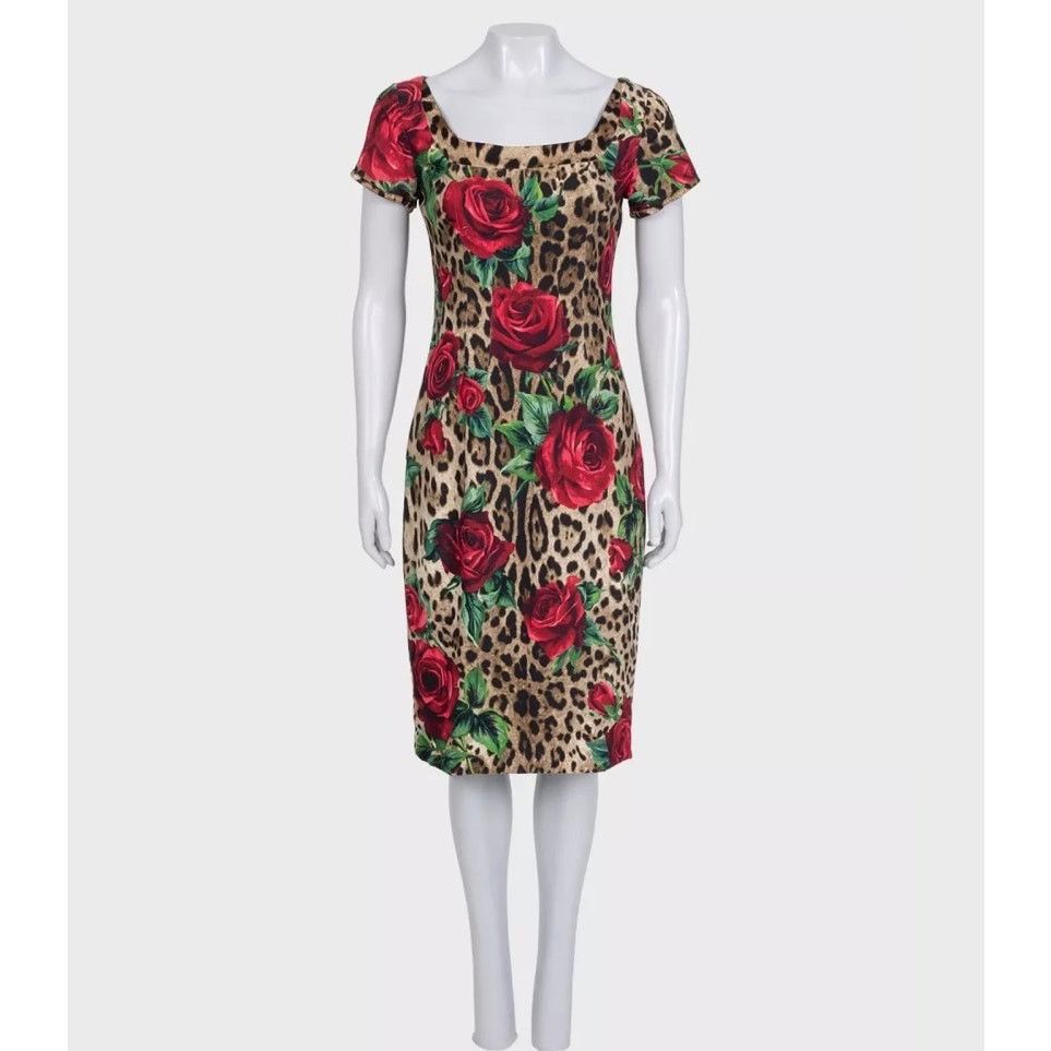 Dolce & Gabbana Dolce & Gabbana Floral Print Fitted Dress - Size IT44/L Size M / US 6-8 / IT 42-44 - 1 Thumbnail
