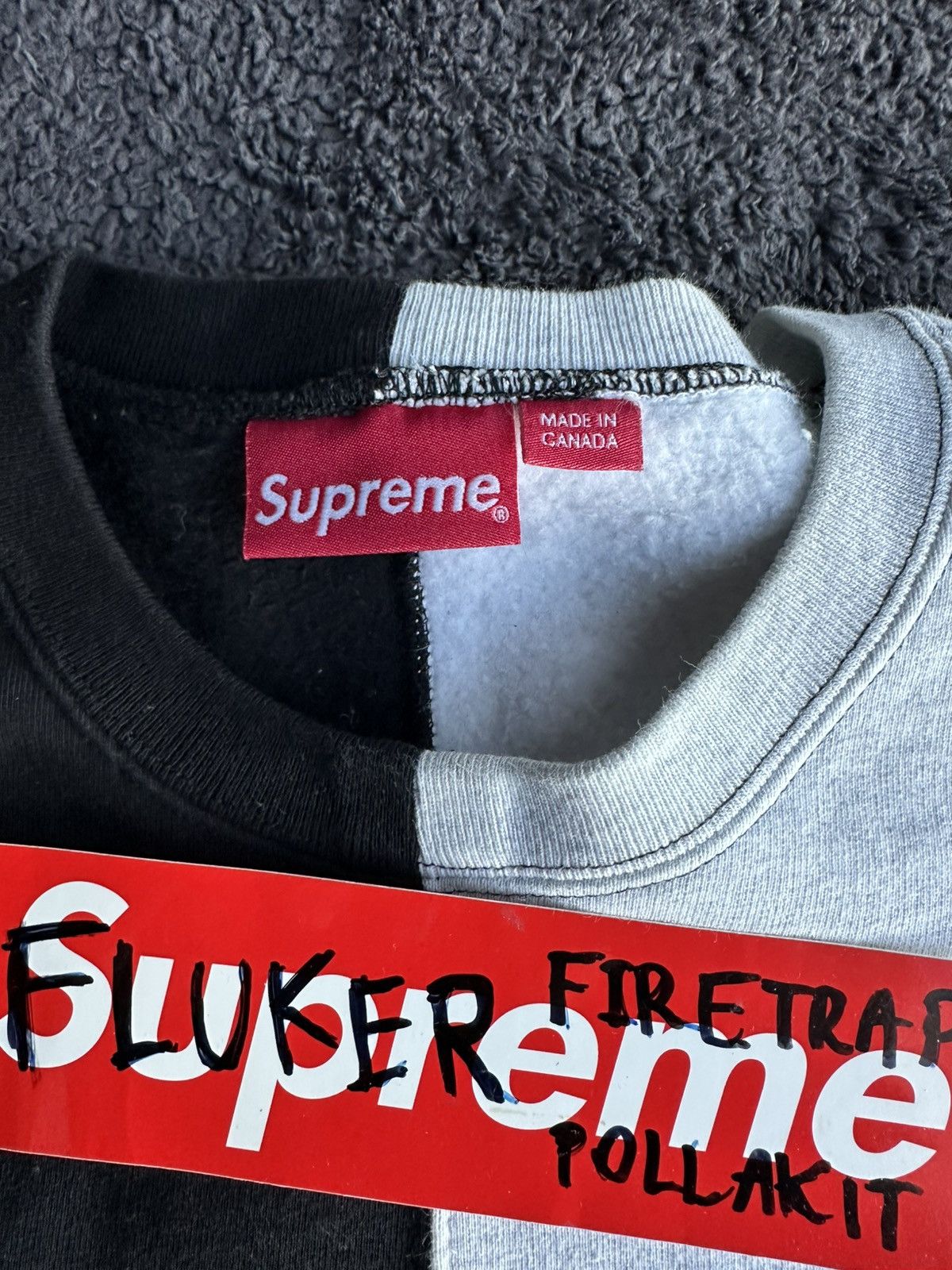 Supreme Supreme Split Two Tone Crewneck Sweatshirt size L Size US L / EU 52-54 / 3 - 12 Thumbnail