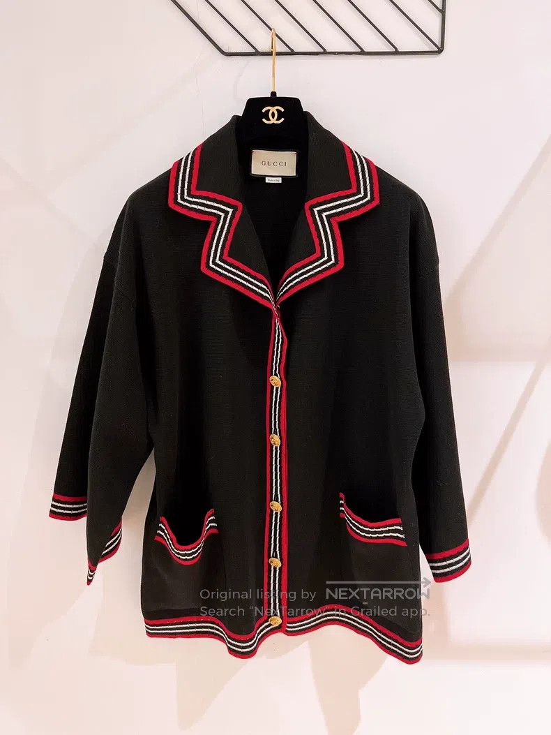 Gucci Gucci Navy-style black knitted jacket Size S / US 4 / IT 40 - 1 Thumbnail