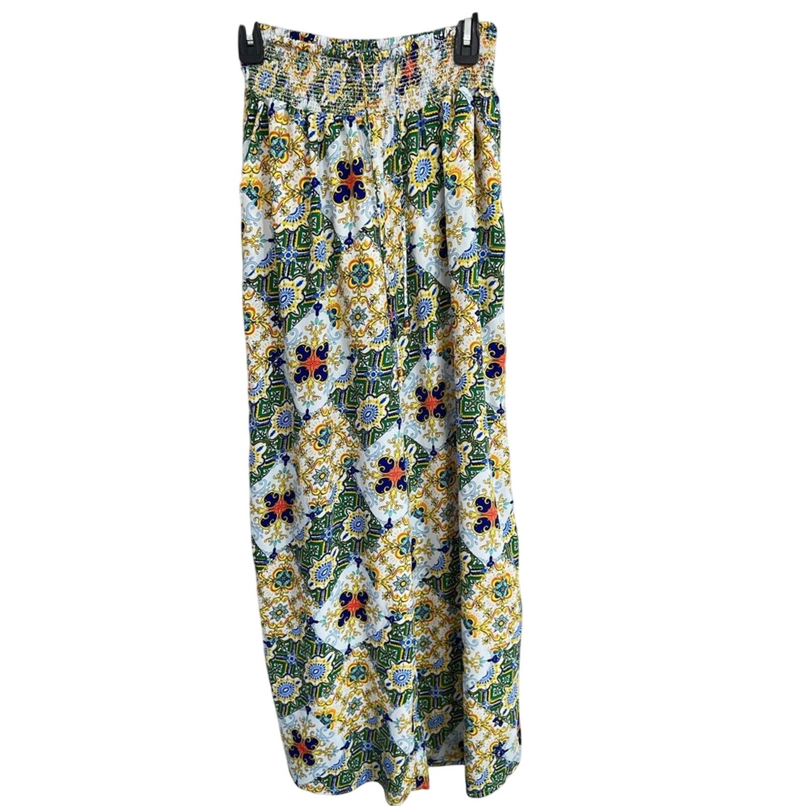 River Island Women’s River Island Paisley Green Wide Leg Trousers Medium Size 28" / US 6 / IT 42 - 1 Thumbnail