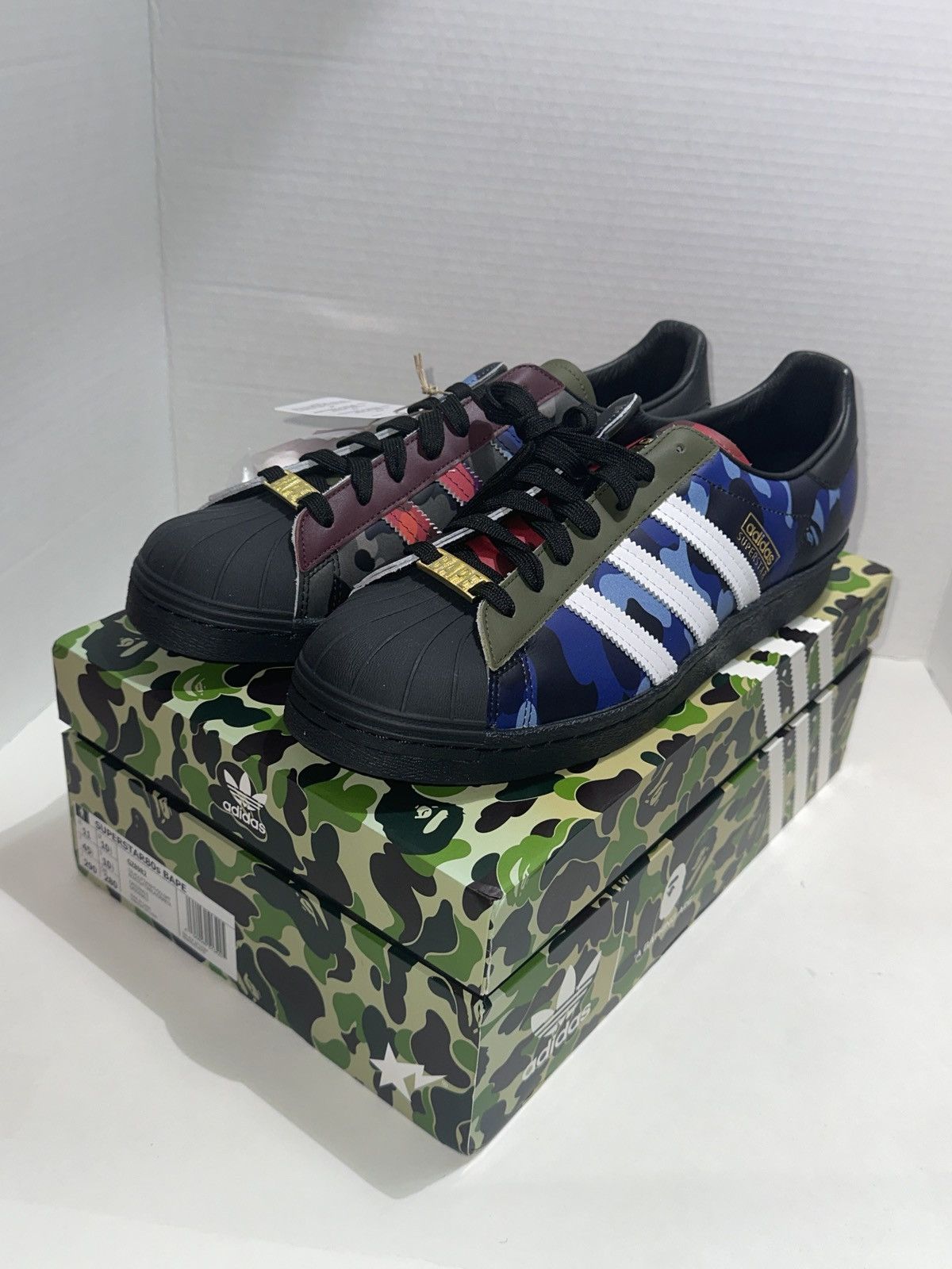 Adidas × Bape RARE! BAPE X Adidas ABC Crazy Camo Superstar 80s DS US11 Size US 11 / EU 44 - 4 Thumbnail
