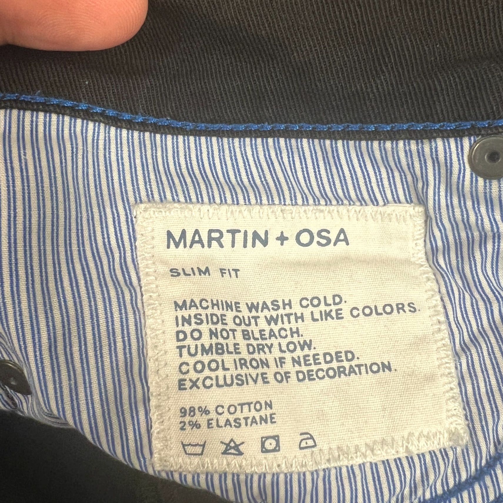 Denime Martin + Osa Jeans Womens 28 Slim Fit Black Denim Skinny Stretch Size 28" / US 6 / IT 42 - 7 Thumbnail