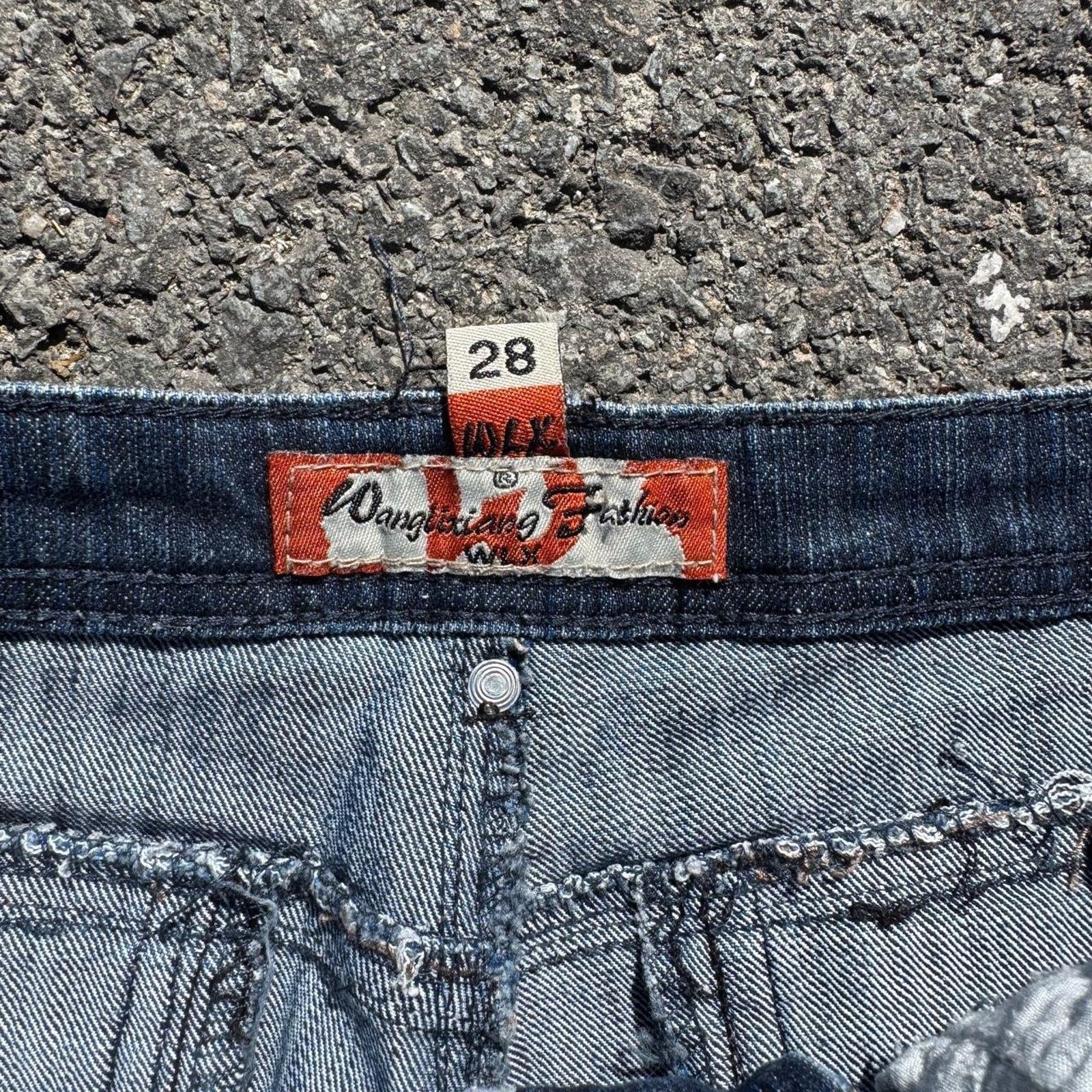 Other Y2K Bell Bottom Jeans Asian Design & Rhinestones – Size 28 Size 28" / US 6 / IT 42 - 6 Thumbnail