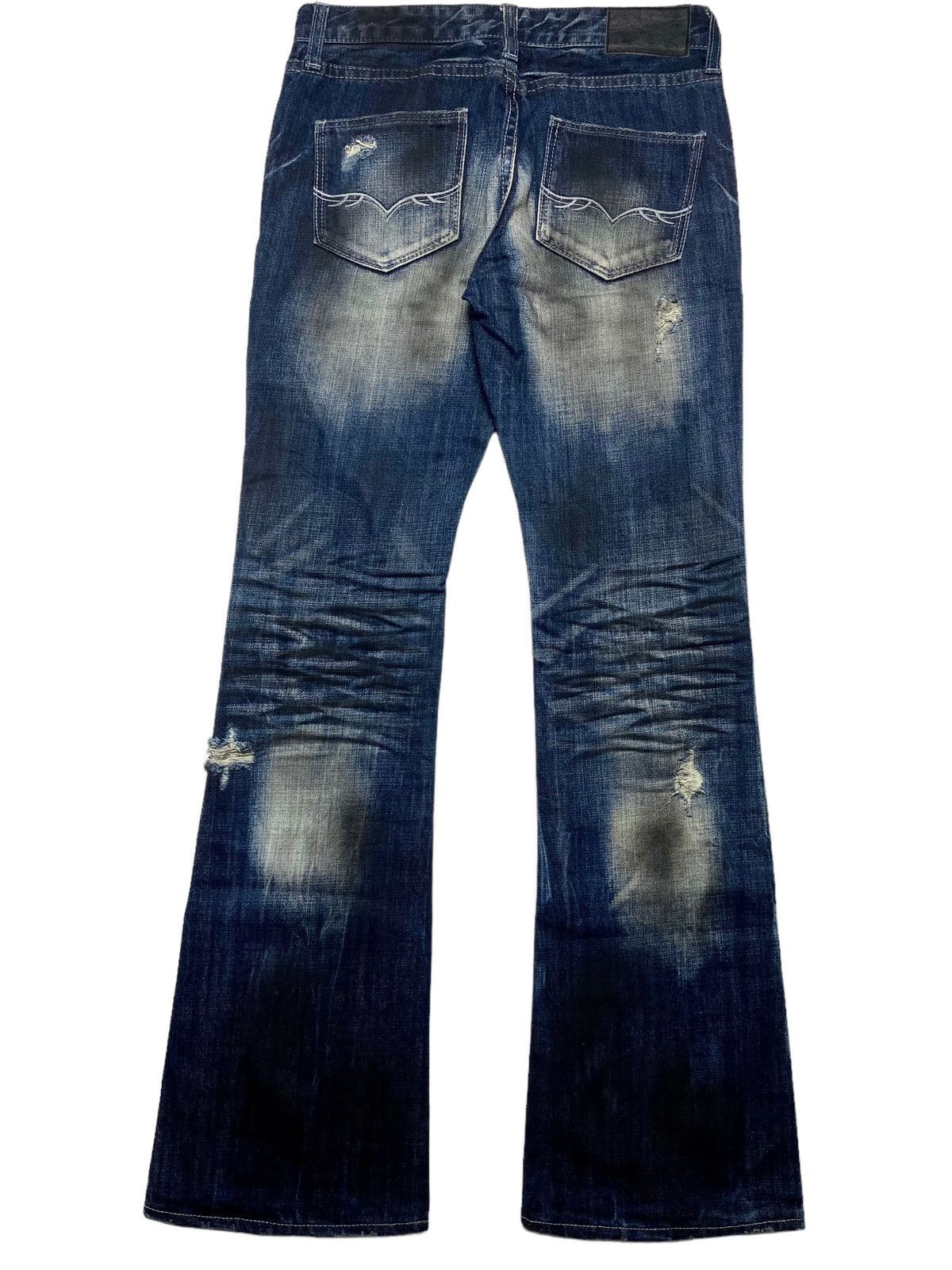 14th Addiction 2000s FUGA - Dirty Washed Flared Denim Pants Size US 29 - 2 Thumbnail