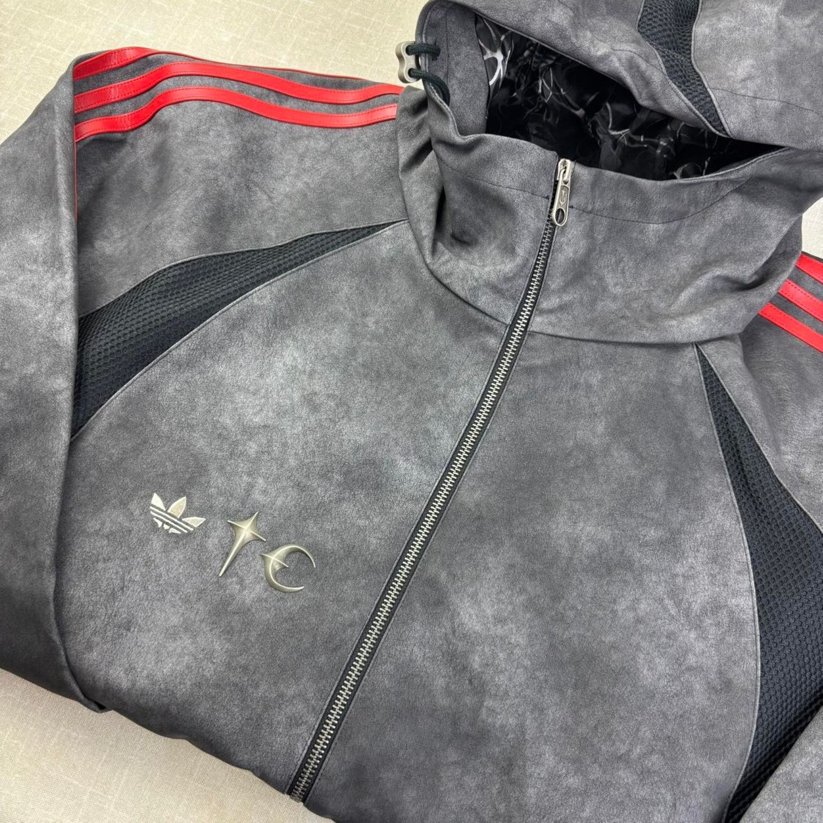 Adidas adidas x Thug Club Leather Jacket “Black Antique Silver” 2XL Size US XXL / EU 58 / 5 - 4 Thumbnail