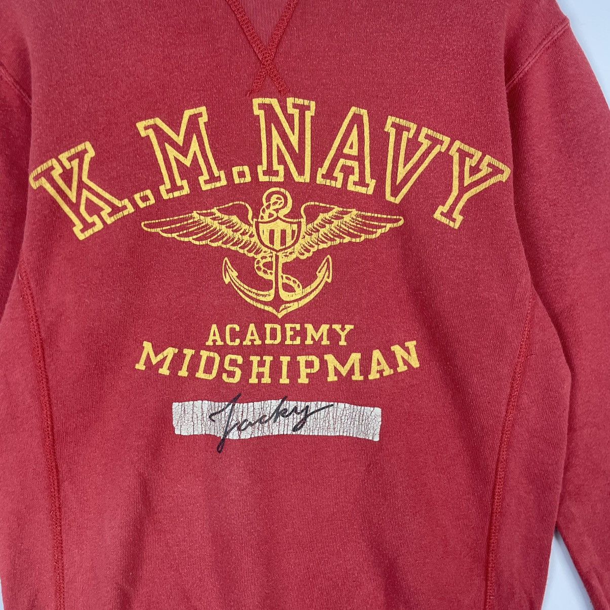 Designer × Vintage vintage Hoodie/sweater k m navy academy midshipman - red Size US S / EU 44-46 / 1 - 7 Thumbnail