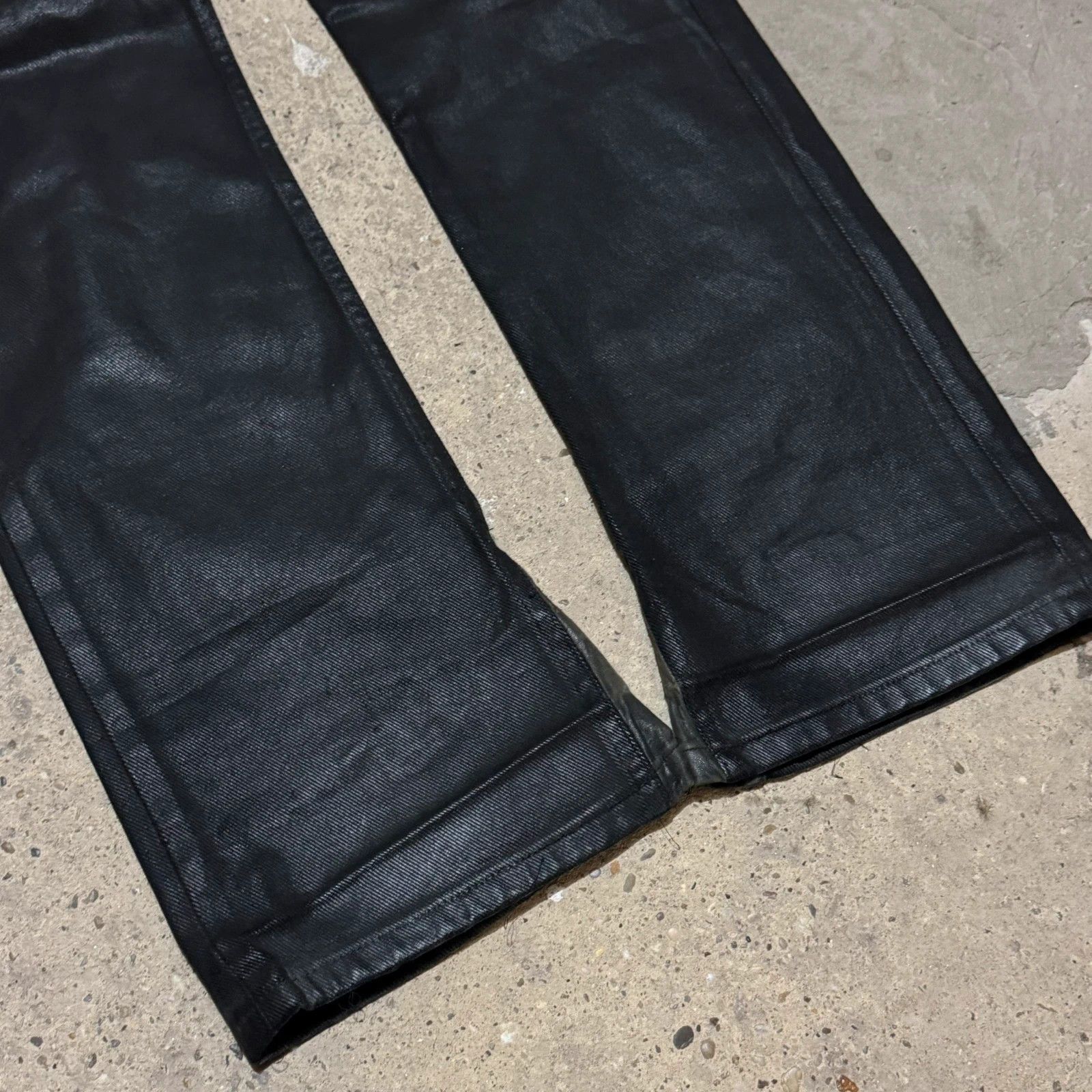 Helmut Lang S/S 1999 Helmut Lang wax coated black denim italian cut Size US 29 - 8 Thumbnail