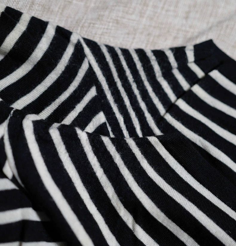Saint Laurent Paris Saint Laurent Paris Black and white striped Merino worsted Size S / US 4 / IT 40 - 5 Thumbnail