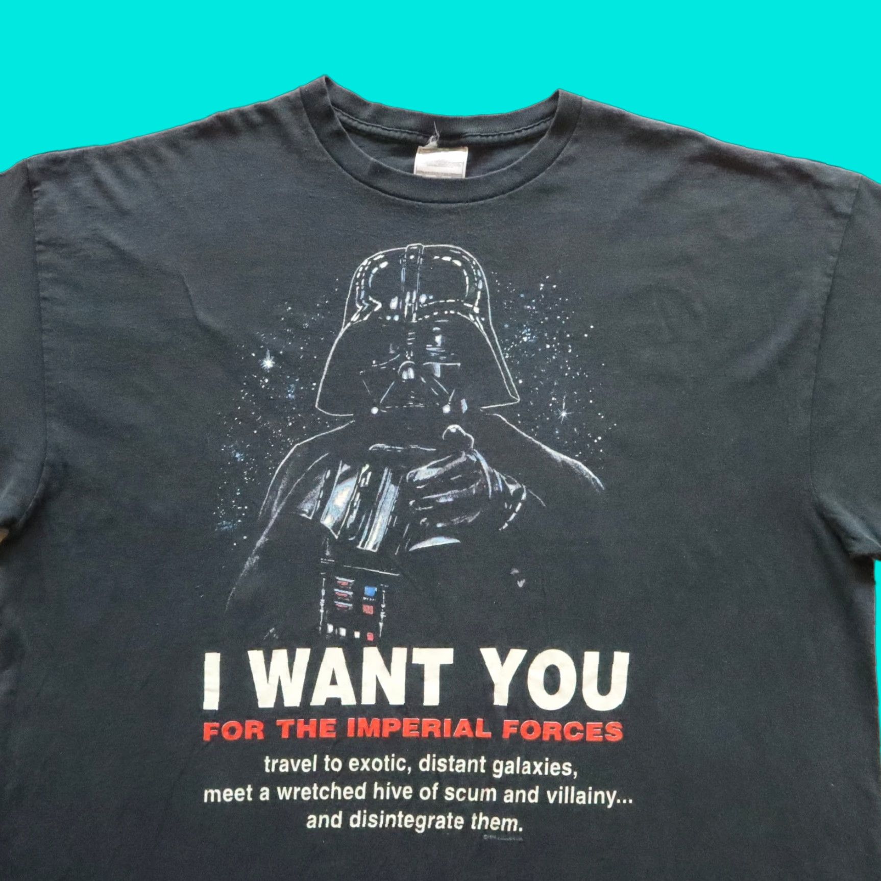 Star Wars VINTAGE Star Wars Darth Vadar I Want You National Air & Space Museum Tshirt Mens XXL Black Shirt T-Shirt Size US XXL / EU 58 / 5 - 1 Thumbnail