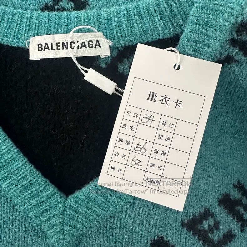 Balenciaga Balenciaga Lake green full print sweater Size XXS / US 00 / IT 34 - 4 Thumbnail