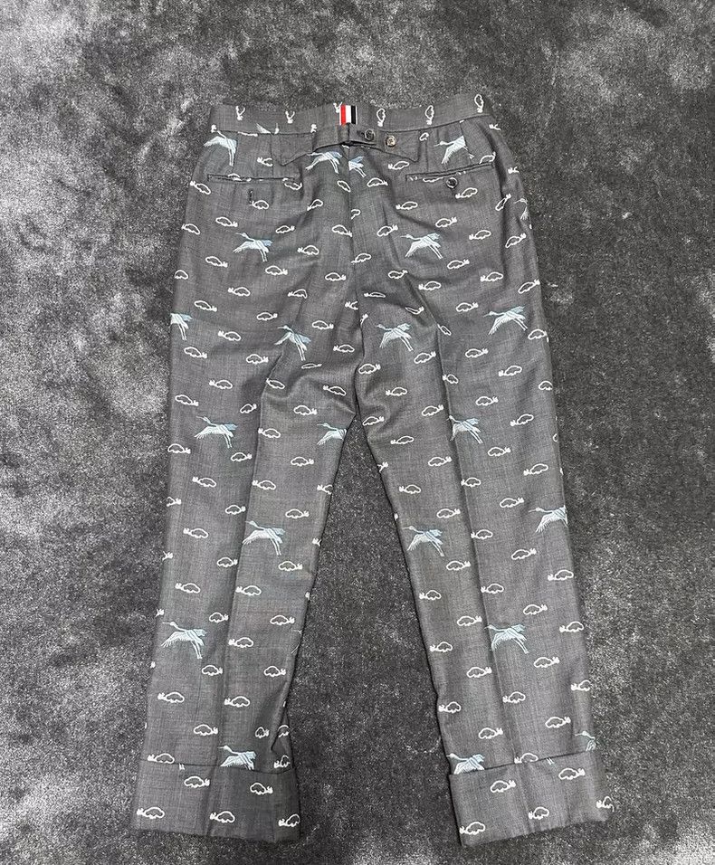 Thom Browne Thom Browne size1 Cranes embroidered on suit trousers Size 36S - 6 Thumbnail