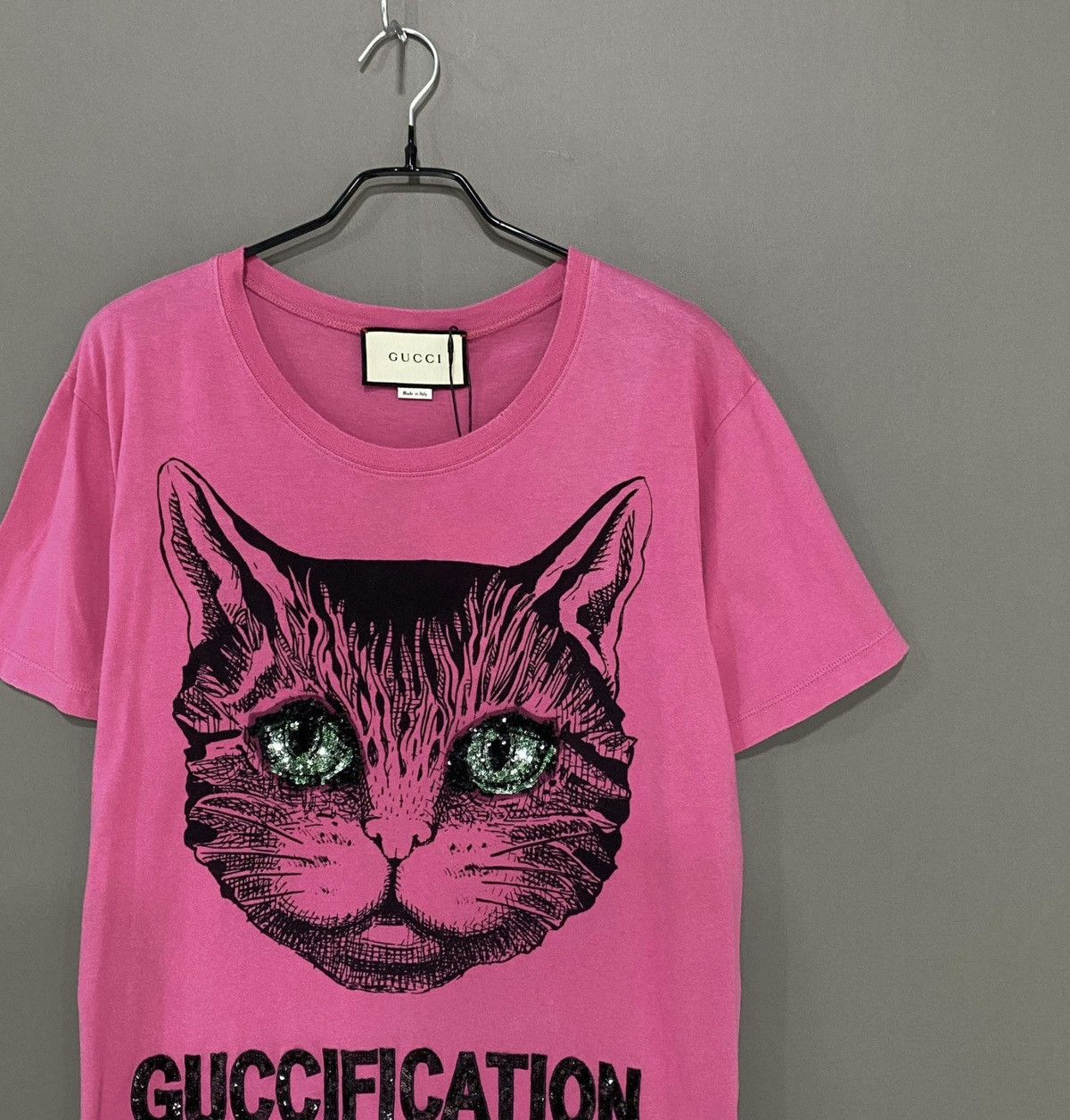 Gucci Pink kitten short-sleeved shirt GUCCI Size S / US 4 / IT 40 - 2 Thumbnail