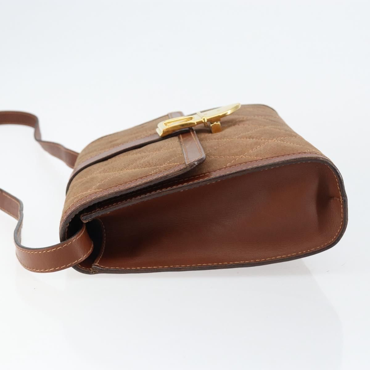 Gucci GUCCI Shoulder Bag Suede Leather Brown Gold Size ONE SIZE - 5 Thumbnail