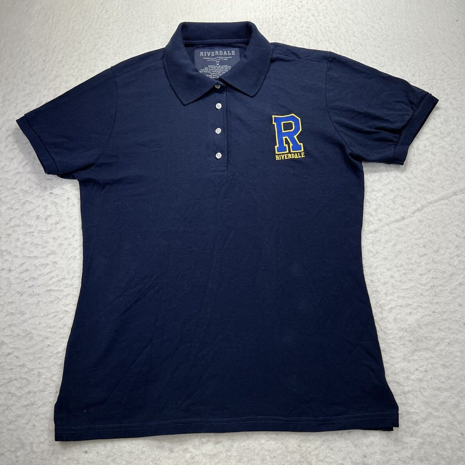 Other Riverdale Navy Blue Short Sleeve Collared Polo Shirt Size M / US 6-8 / IT 42-44 - 1 Thumbnail