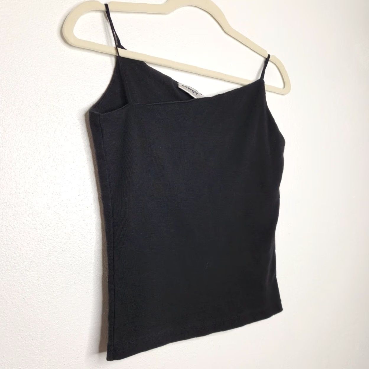 Energie VINTAGE Energie Asymmetrical Top Cami Tank Black L Women Tank Top Criss Cross Slender 90s 2000s Womens Size L / US 10 / IT 46 - 2 Thumbnail