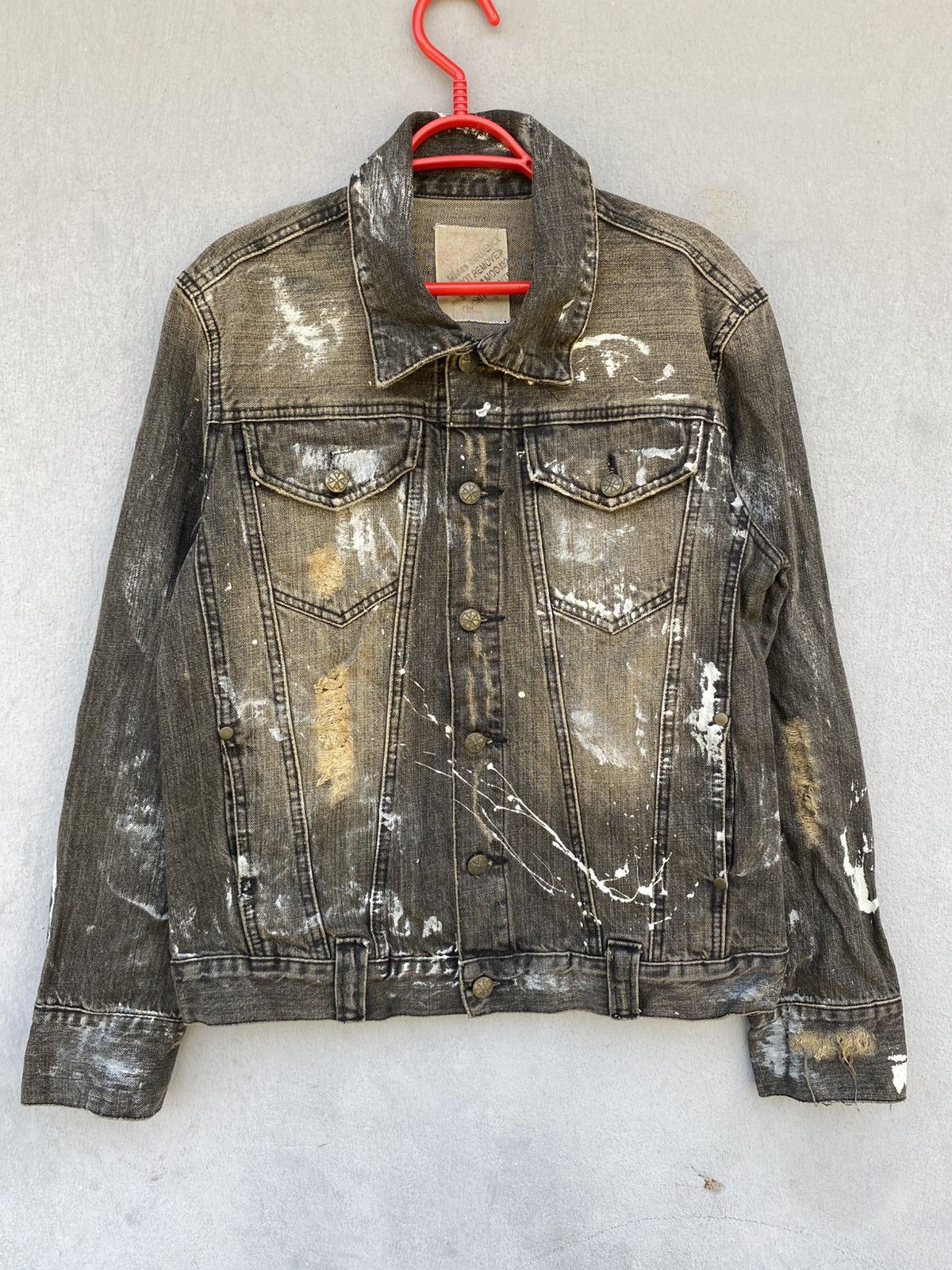 Japanese Brand × Seditionaries MIDAS WASHED BLACK DISTRESSED PAINTER DENIM JACKET ANARCHY Size US M / EU 48-50 / 2 - 1 Thumbnail