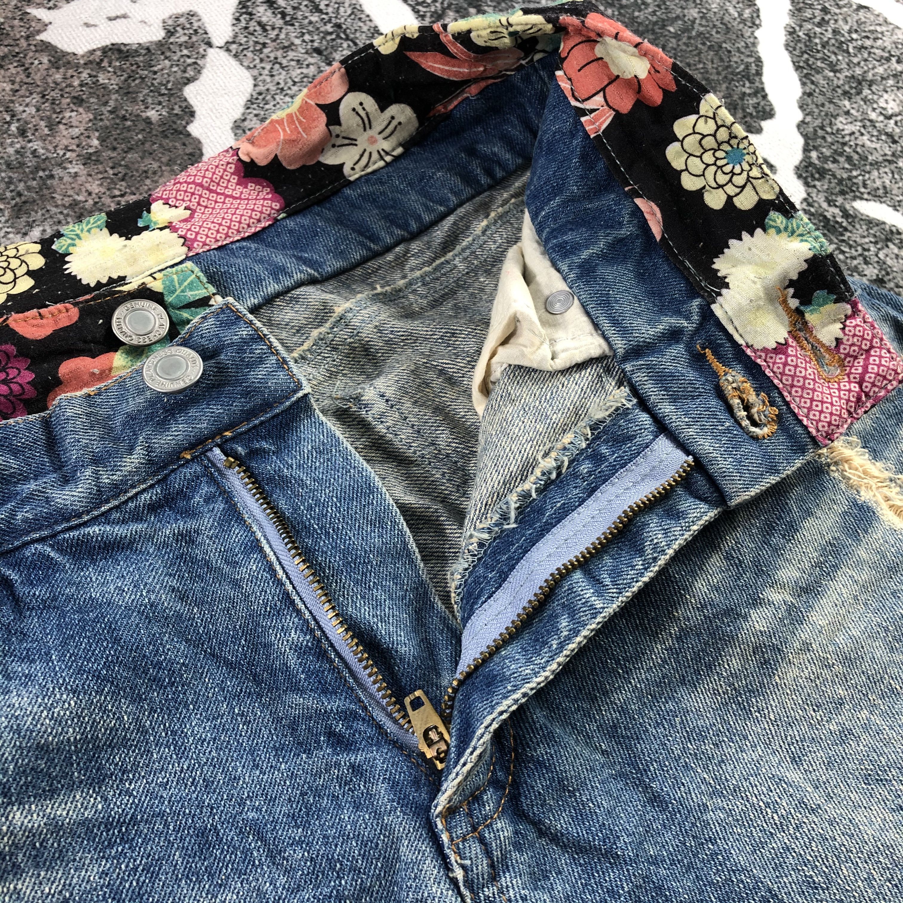 Japanese Brand Playchess Jeans DIstressed Double Waist Denim KJ1291 Size US 30 / EU 46 - 11 Thumbnail