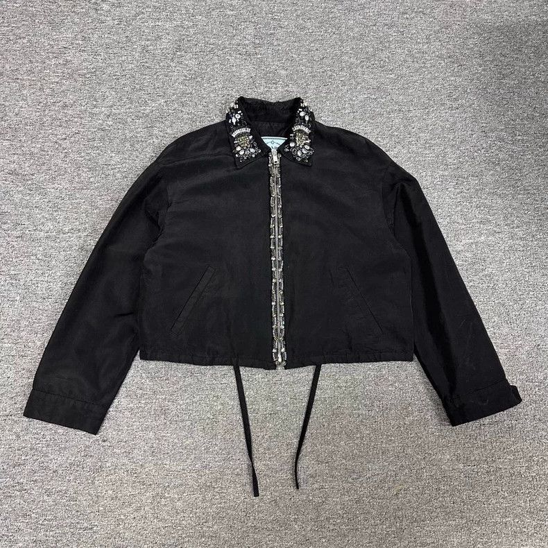 Prada Prada Size 38 Show Style Gem Zipper Jacket size 38 2502-N Size US XS / EU 42 / 0 - 1 Thumbnail