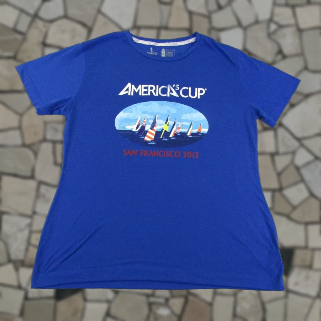 Vintage VINTAGE America's Cup Shirt Womens XL Blue 34th San Francisco 2013 Sailing Racing Top Tee Size XL / US 12-14 / IT 48-50 - 1 Thumbnail