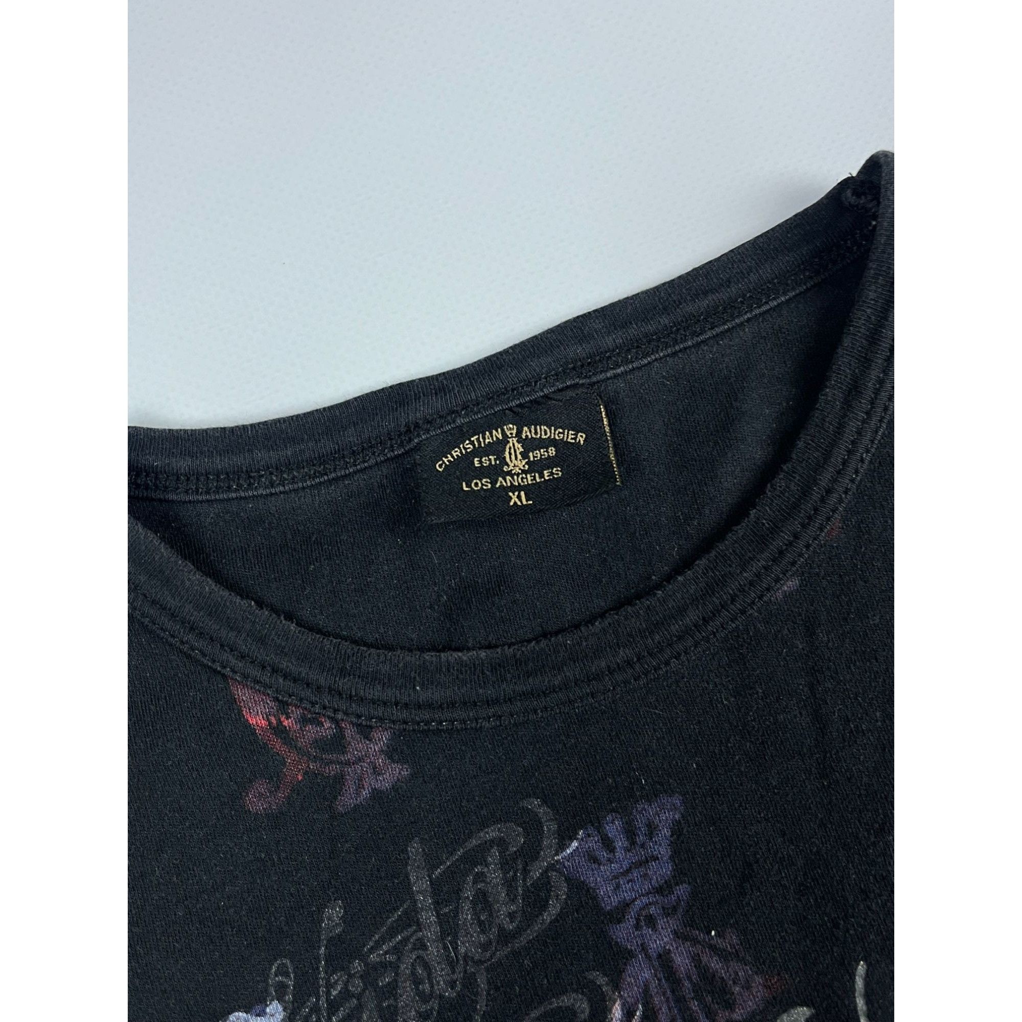 Christian Audigier × Ed Hardy × Vintage Christian Audigier Black Graphic T-Shirt Size US M / EU 48-50 / 2 - 3 Thumbnail