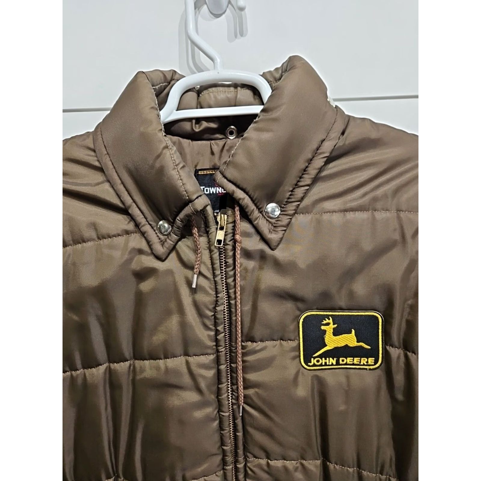 JCPenney VINTAGE John Deere Puffer Trucker Jacket Coat Mens XL Brown Jacket Size US XL / EU 56 / 4 - 4 Thumbnail