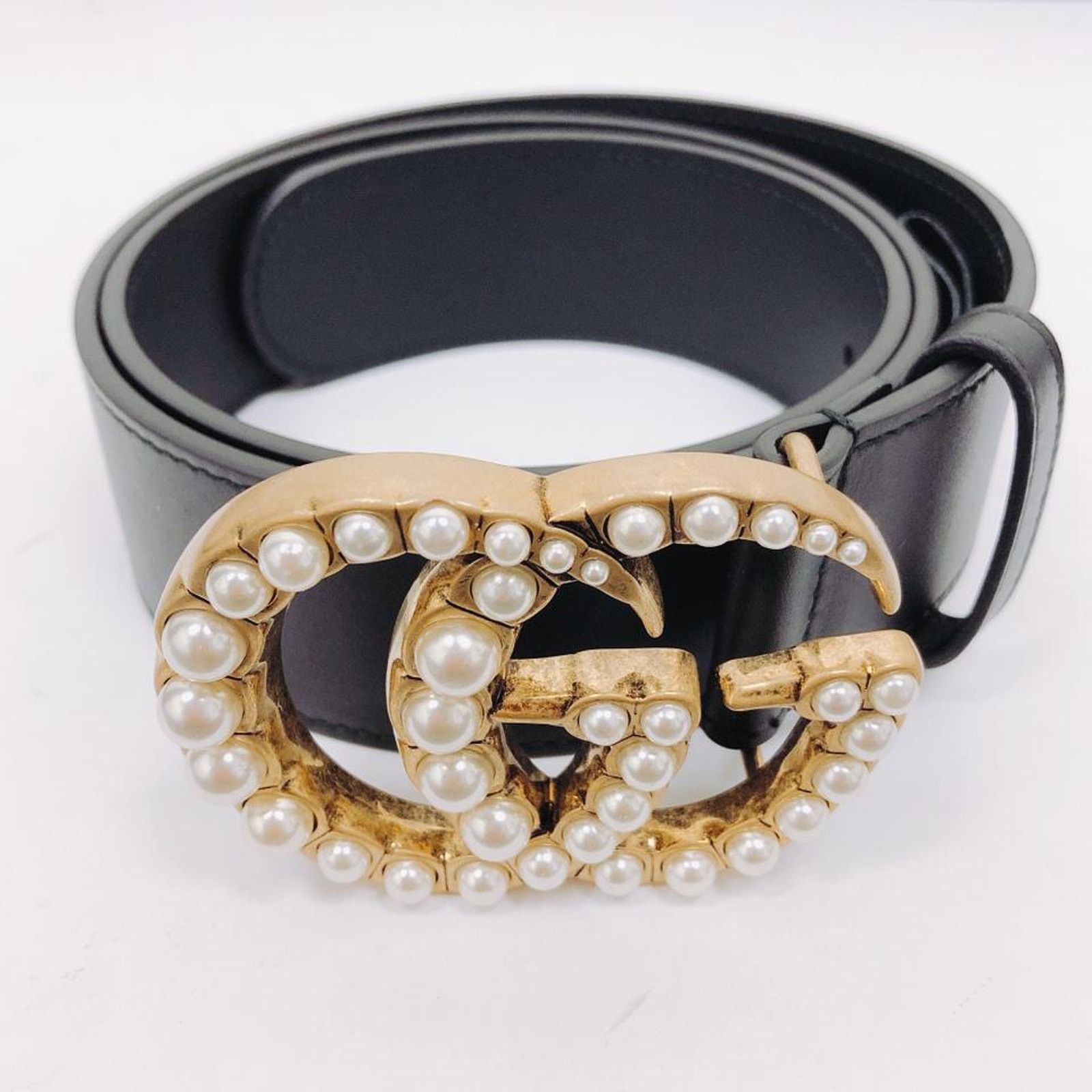 Gucci GUCCI GG pearl logo leather belt size 80 Size ONE SIZE - 5 Thumbnail