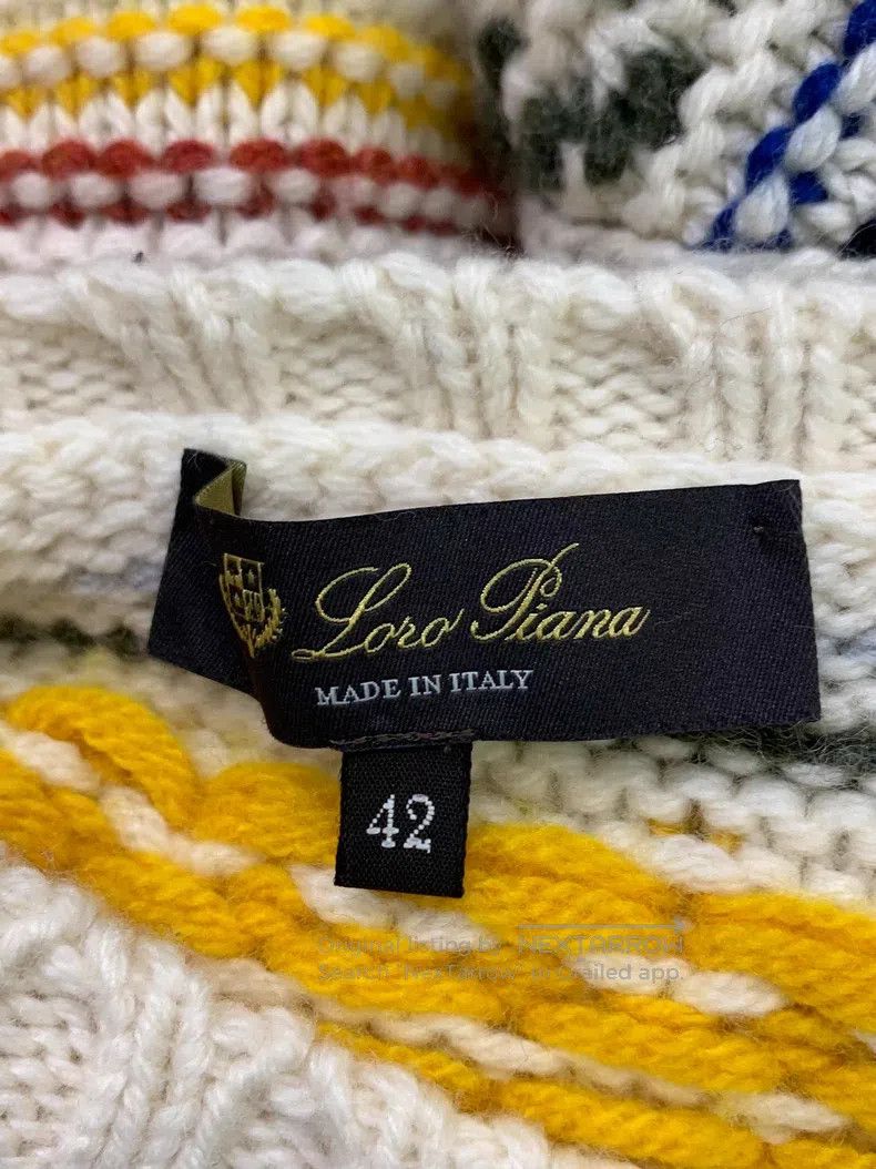 Loro Piana Loro Piana Colorful Printed Cashmere Sweater Size S / US 4 / IT 40 - 4 Thumbnail