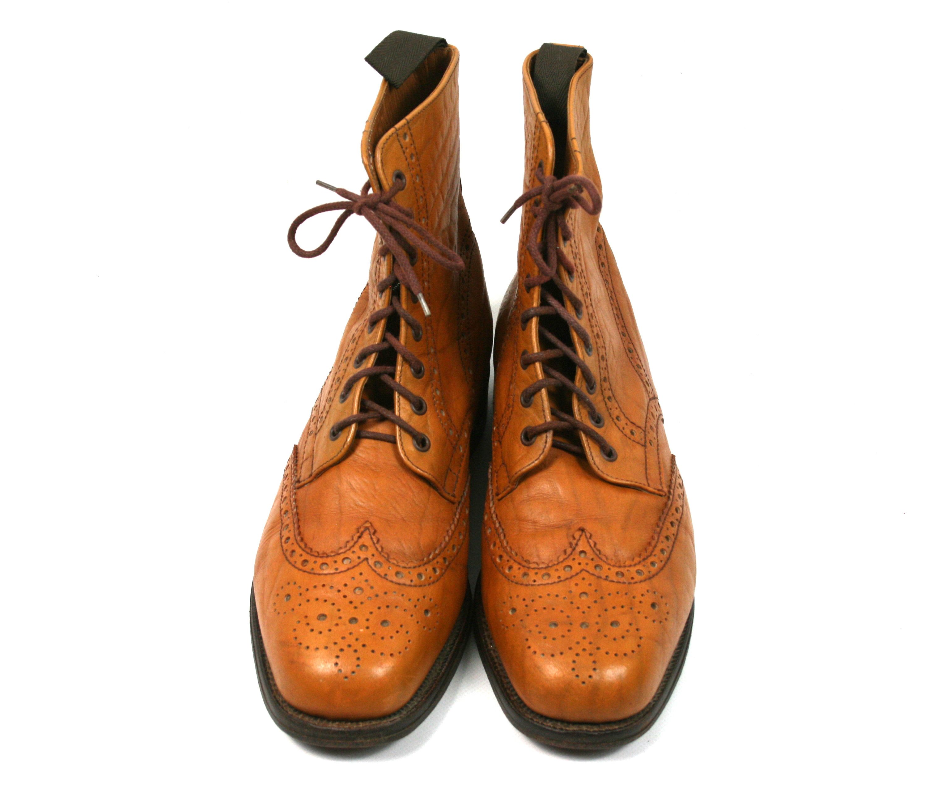 Sanders Leather Brogue Boots Made in England Size US 12 / EU 45 - 5 Thumbnail
