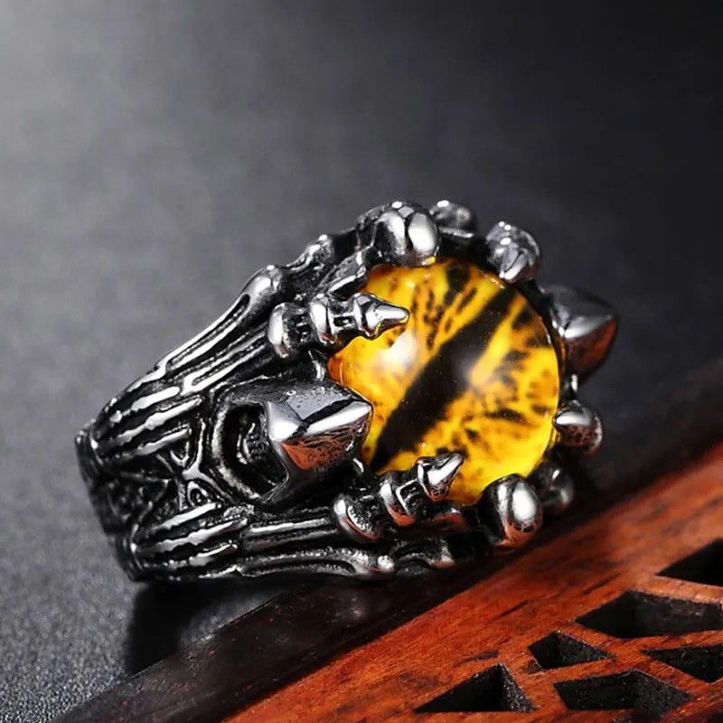 Jewelry × Vintage Vintage Yellow Evil Eyes Ring Size ONE SIZE - 1 Thumbnail