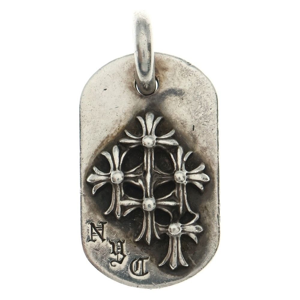 Chrome Hearts Raised Dog Tag Necklace Silver