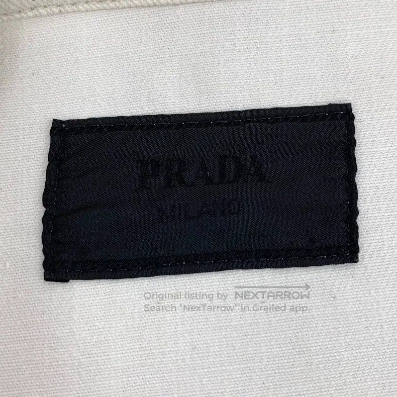 Prada Prada 23 beige triangle standard cotton lapel zipper long- Size US L / EU 52-54 / 3 - 6 Thumbnail
