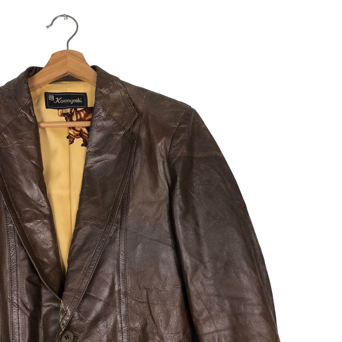 Japanese Brand 🔥Biker Leather Jacket Kawayoshi Japan Issey Miyake Size US L / EU 52-54 / 3 - 7 Thumbnail