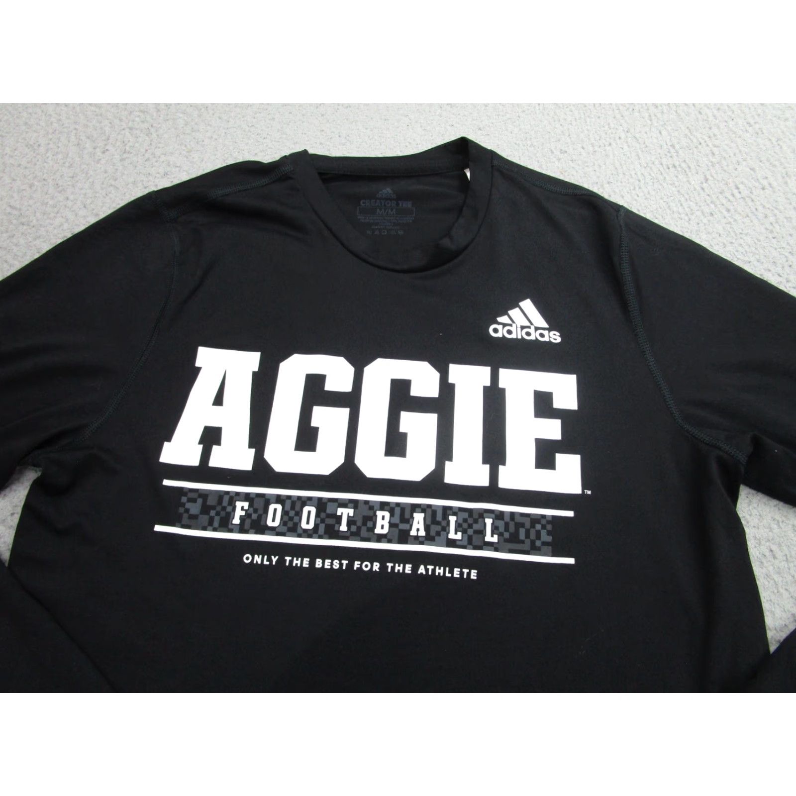 Adidas Adidas Aggie Football Shirt Mens Medium Black Long Sleeve Creator Tee Athletic Size US M / EU 48-50 / 2 - 2 Thumbnail