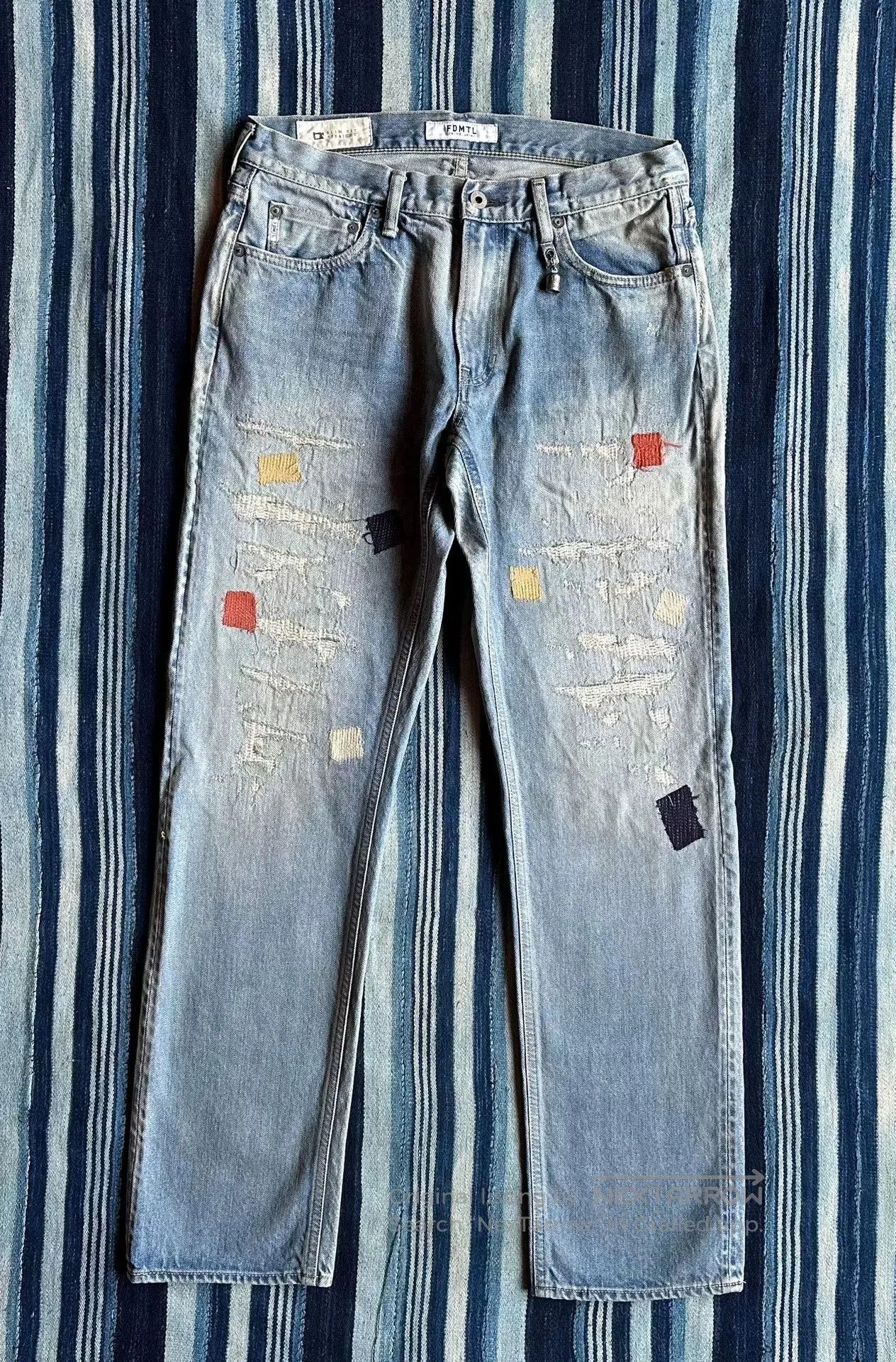 FDMTL fdmtl slim fit denim distressed patchwork jeans. Size US 32 / EU 48 - 1 Thumbnail