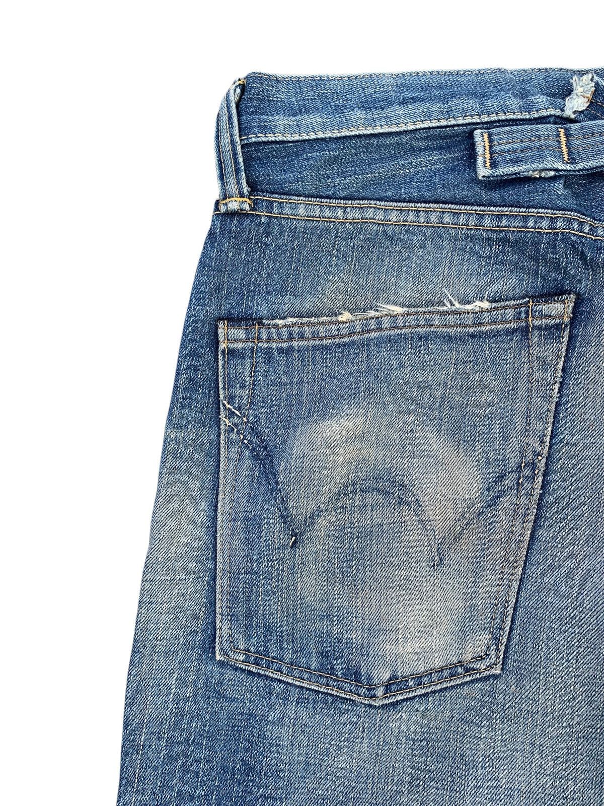 Edwin VINTAGE EDWIN505zx SELVEDGE BUCKLE BACK DISTRESSED DENIM Size US 33 - 12 Thumbnail