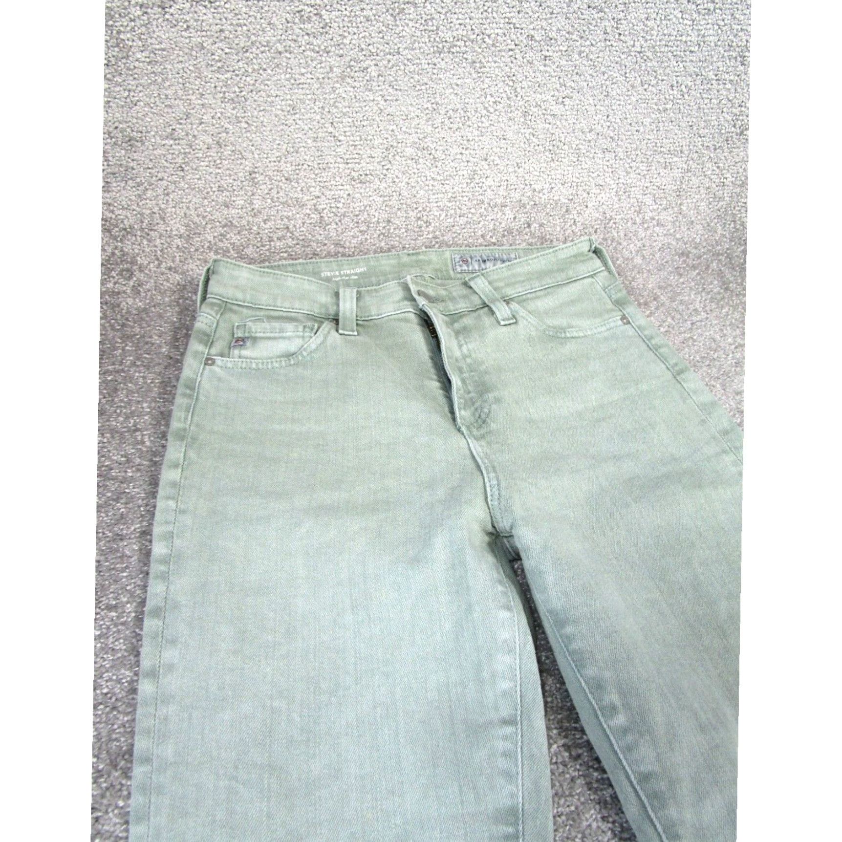 Anthropologie Anthropologie Jeans Womens 26 Stevie Straight Slim Extra Large XL Light Green Denim Size 26" / US 2 / IT 38 - 2 Thumbnail