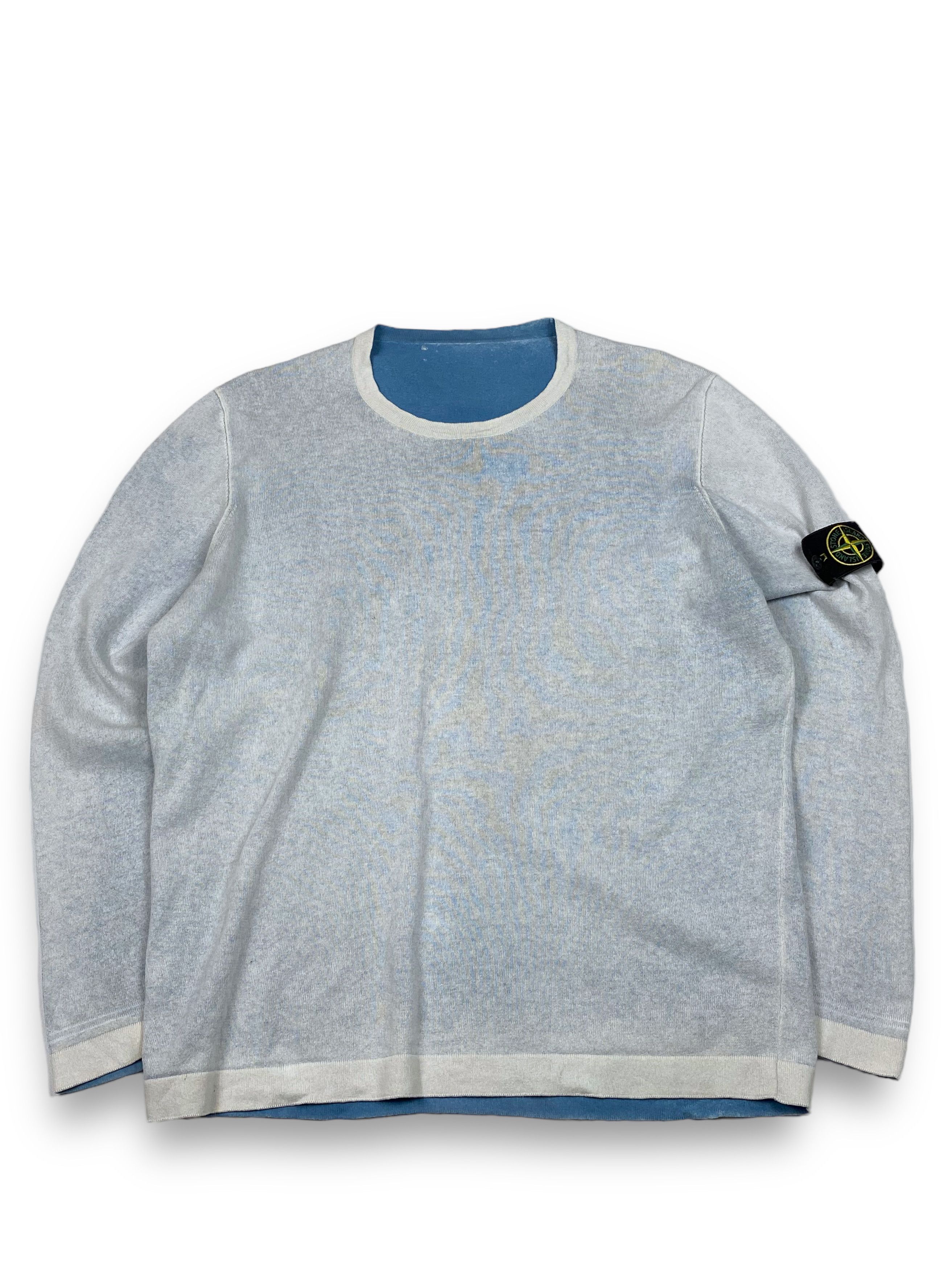 Pre-owned Stone Island X Vintage Stone Island Reversible Longsleeve M777 In Sky Blue Reversible