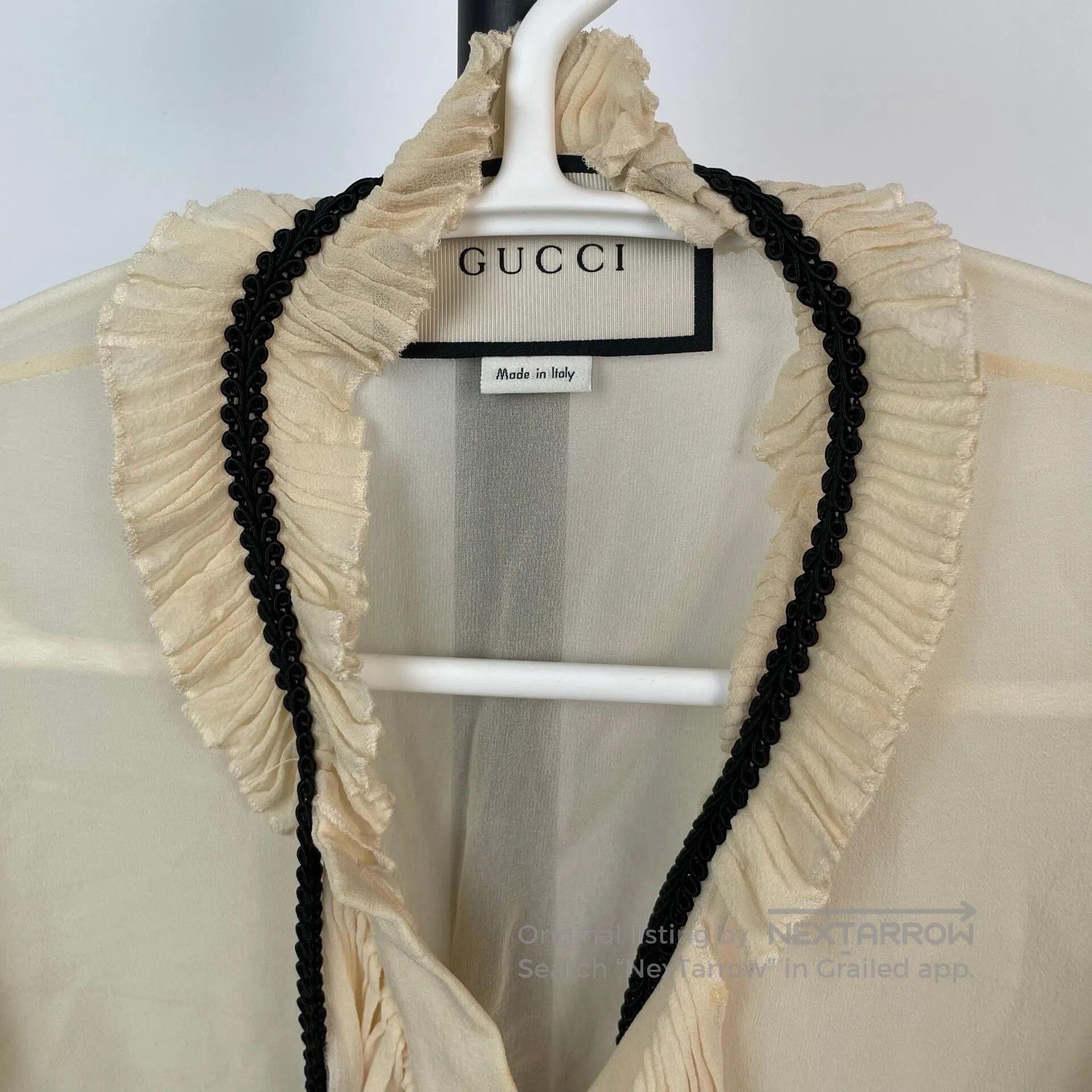 Gucci Guicci Palace style silk chiffon pearl button shirt| Size S / US 4 / IT 40 - 3 Thumbnail