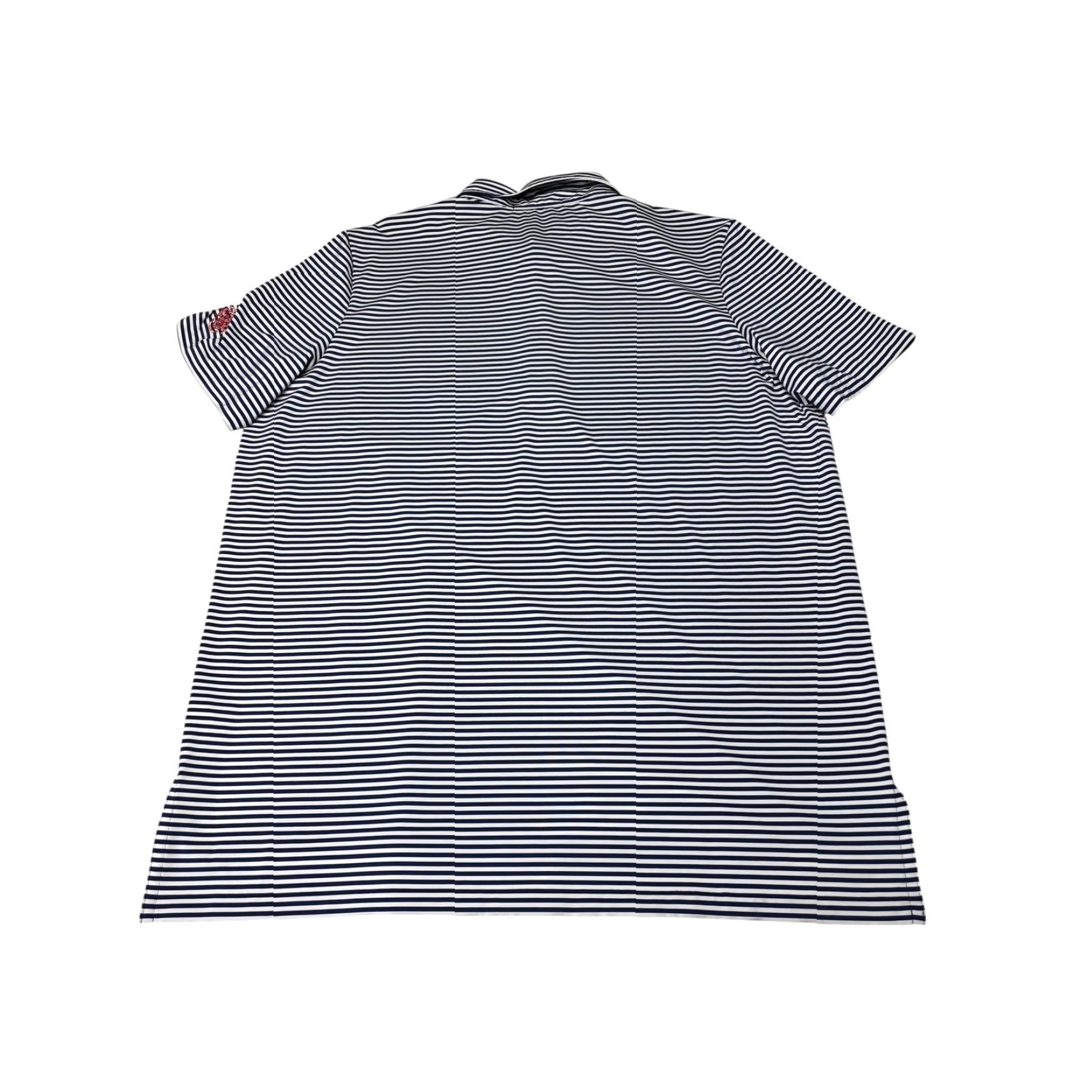 RLX Ralph Lauren RLX Ralph Lauren Polo Shirt XL Blue Striped 4-Button Crest Embroidered Logo Golf Performance Jersey Shirt Mens Size US XL / EU 56 / 4 - 7 Thumbnail