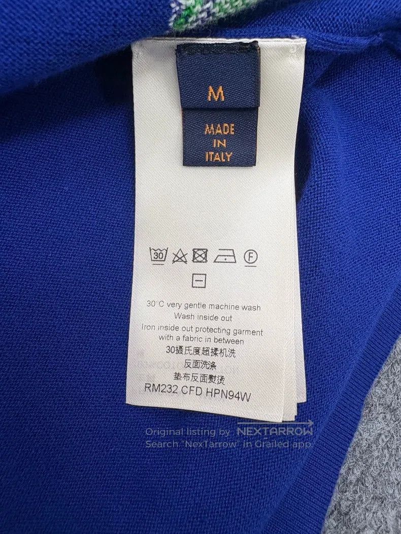 Louis Vuitton Louis Vuitton White and blue logo knitted short sleeve Size US M / EU 48-50 / 2 - 8 Thumbnail